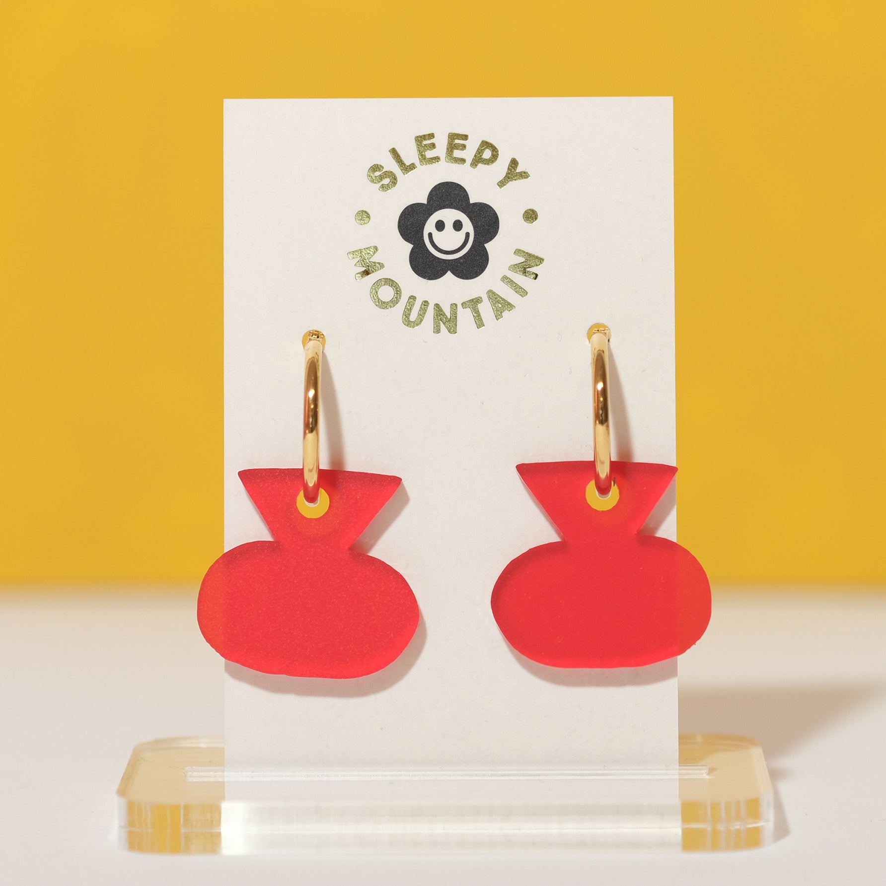 Abstract Hoop Earrings - Red Vase - Sleepy Mountain