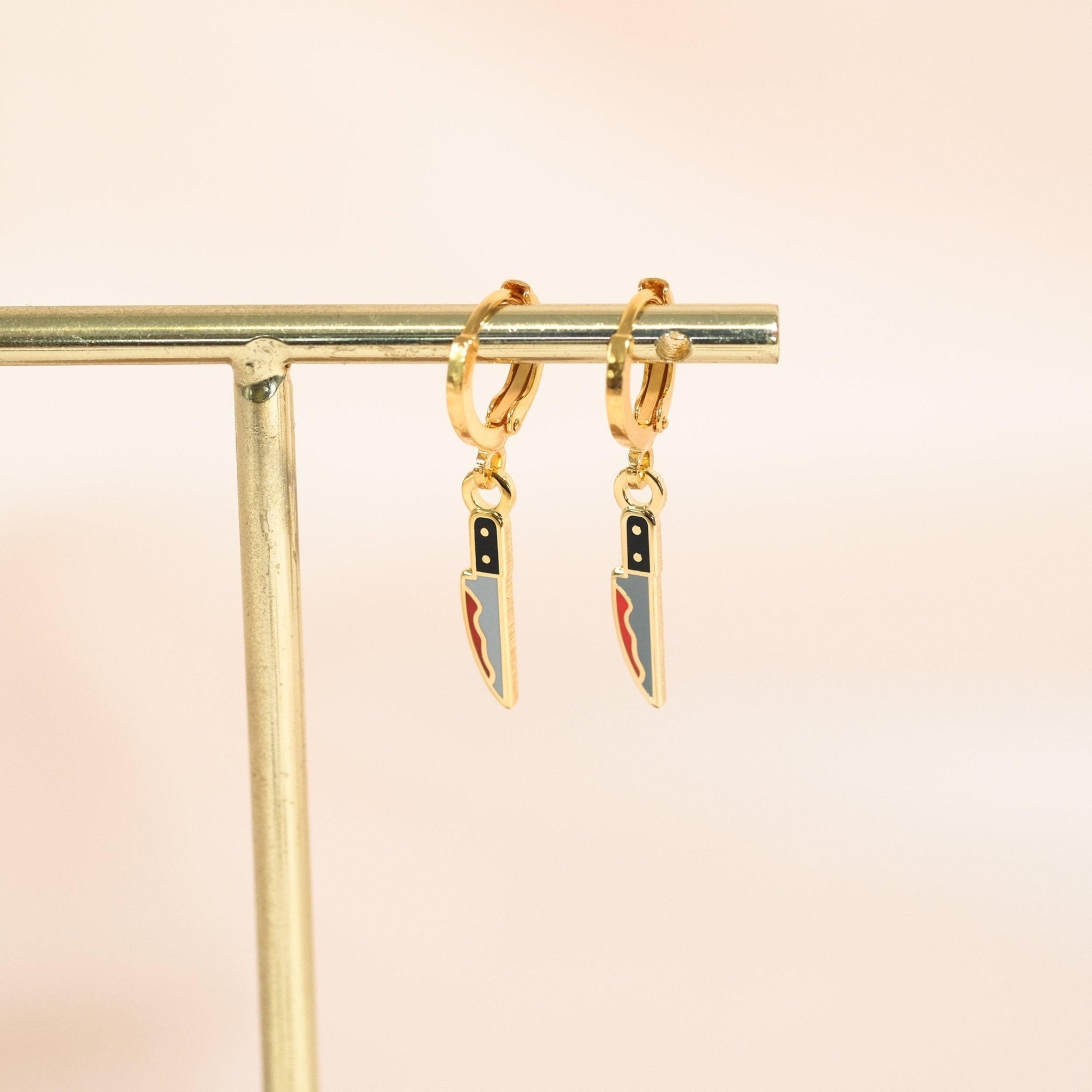 Bloody Knife Huggie Hoop Earrings - Sleepy Mountain