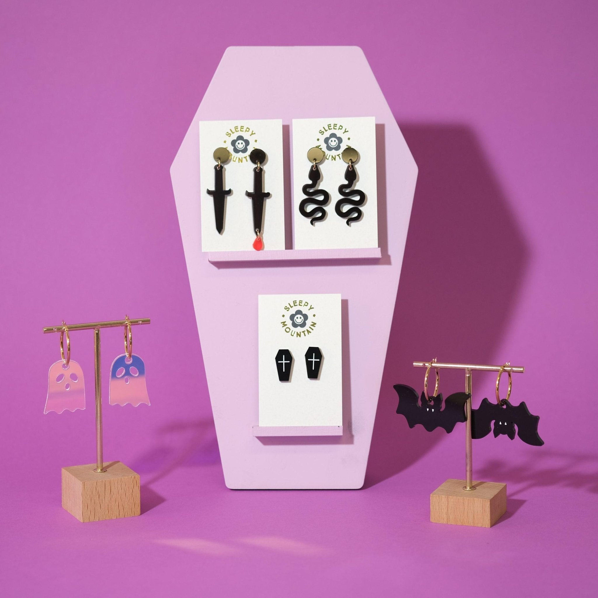 Coffin Stud Earrings - Sleepy Mountain