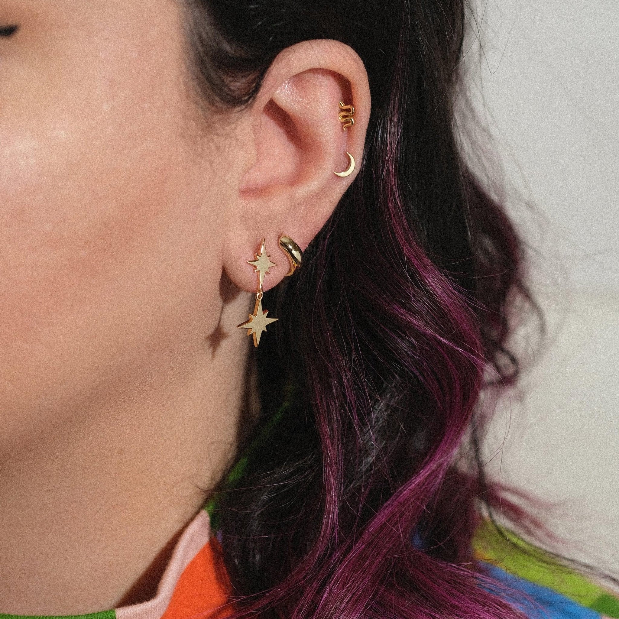 Fine Essentials - Double star dangle earrings - Sleepy Mountain