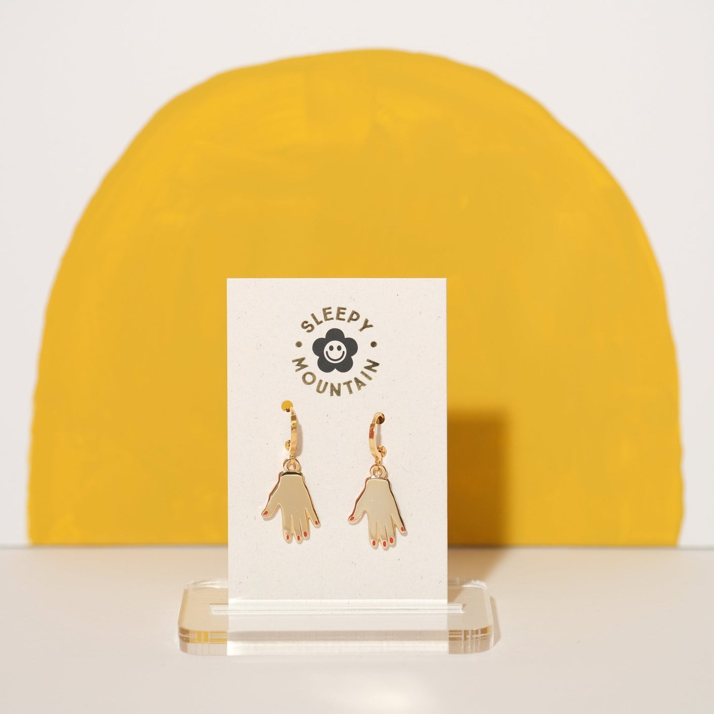 Gold Hands Huggie Hoop Earrings - Sleepy Mountain