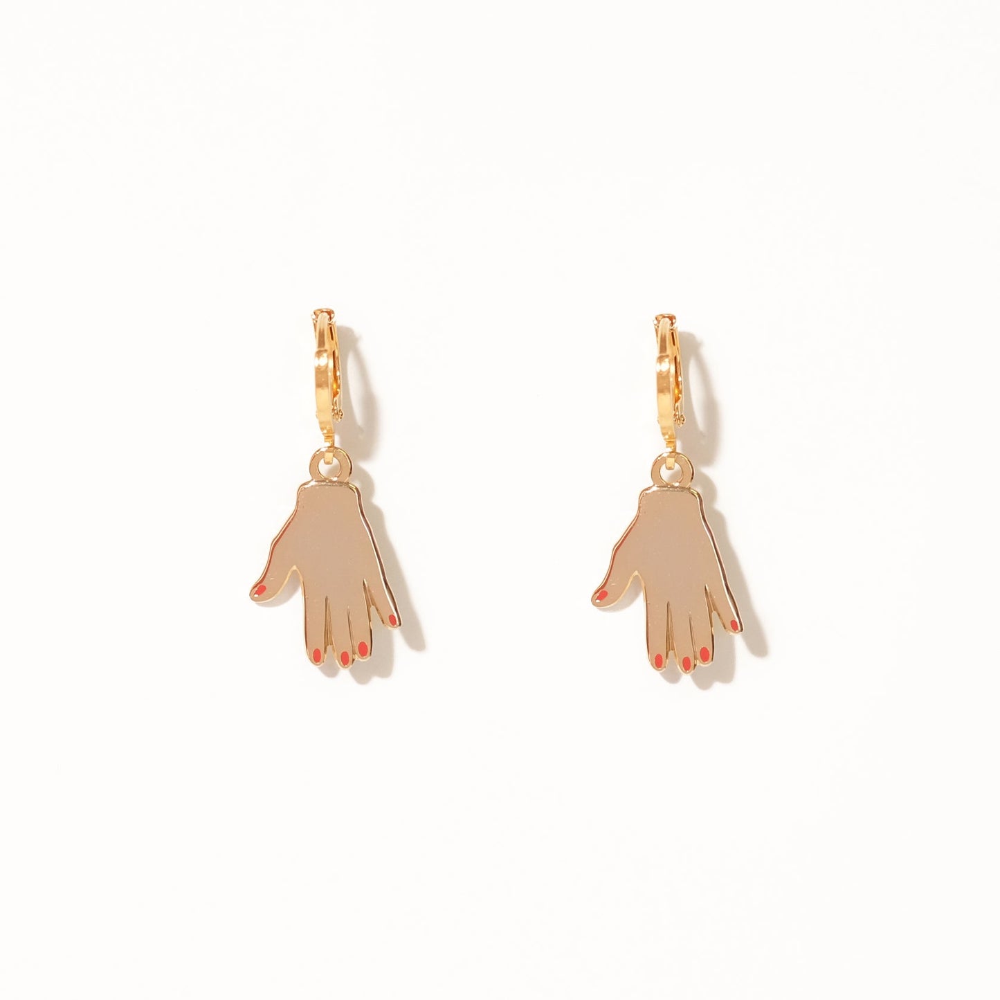 Gold Hands Huggie Hoop Earrings - Sleepy Mountain