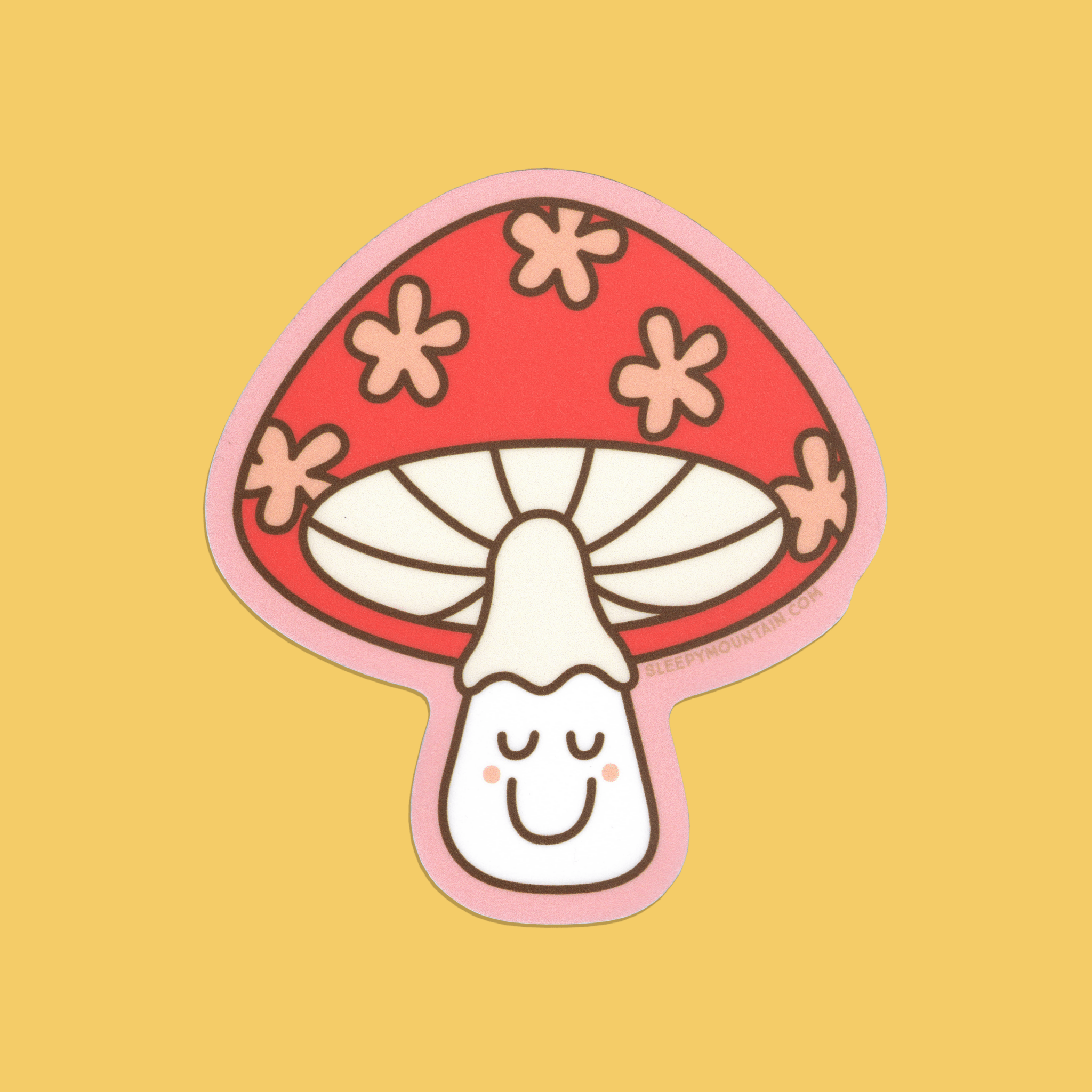 Happy Mushroom Sticker - Sleepy Mountain