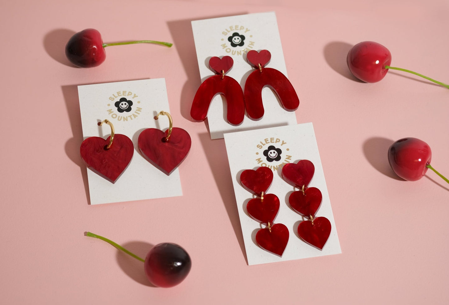 Heart Hoop Earrings in Love Potion - Sleepy Mountain