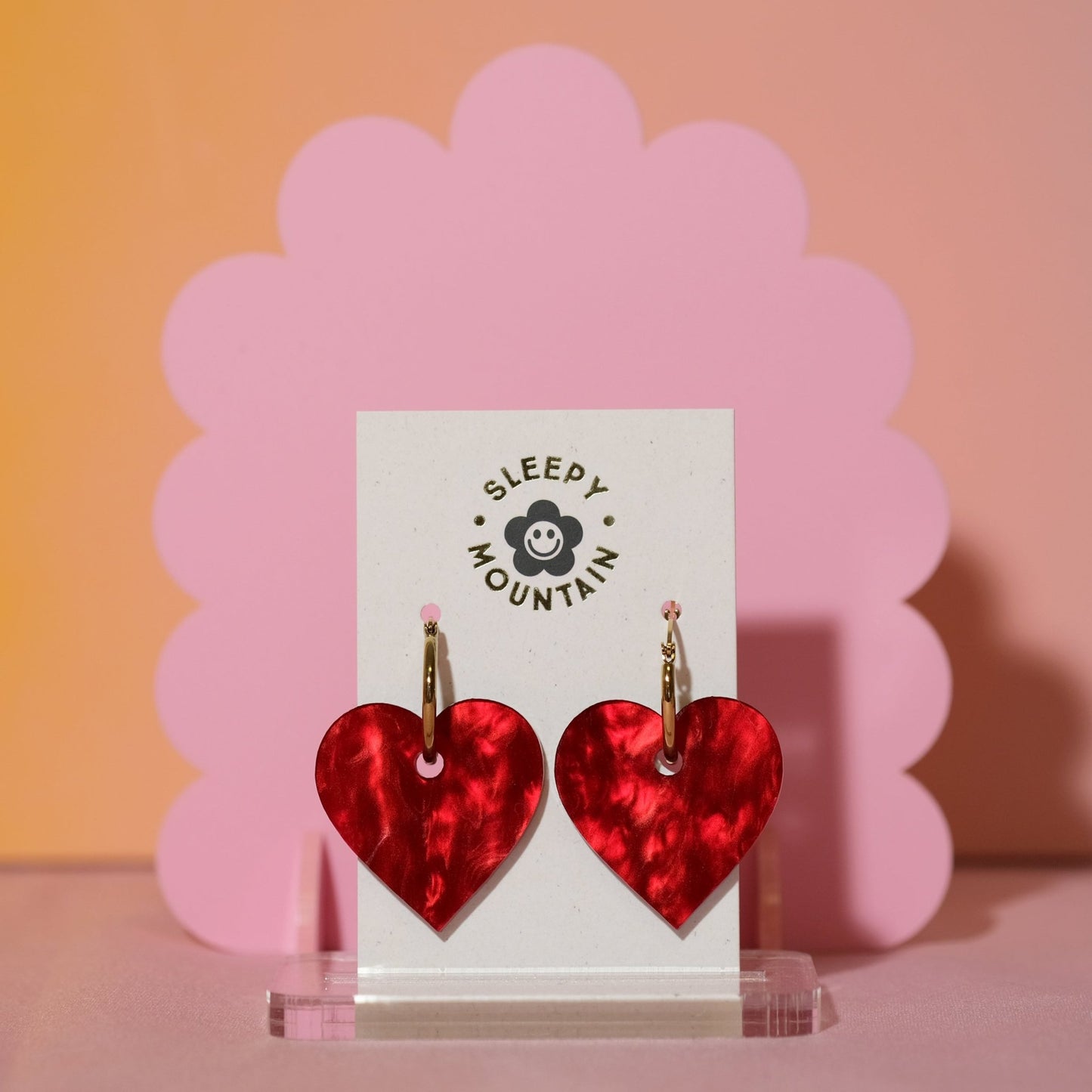 Heart Hoop Earrings in Love Potion - Sleepy Mountain