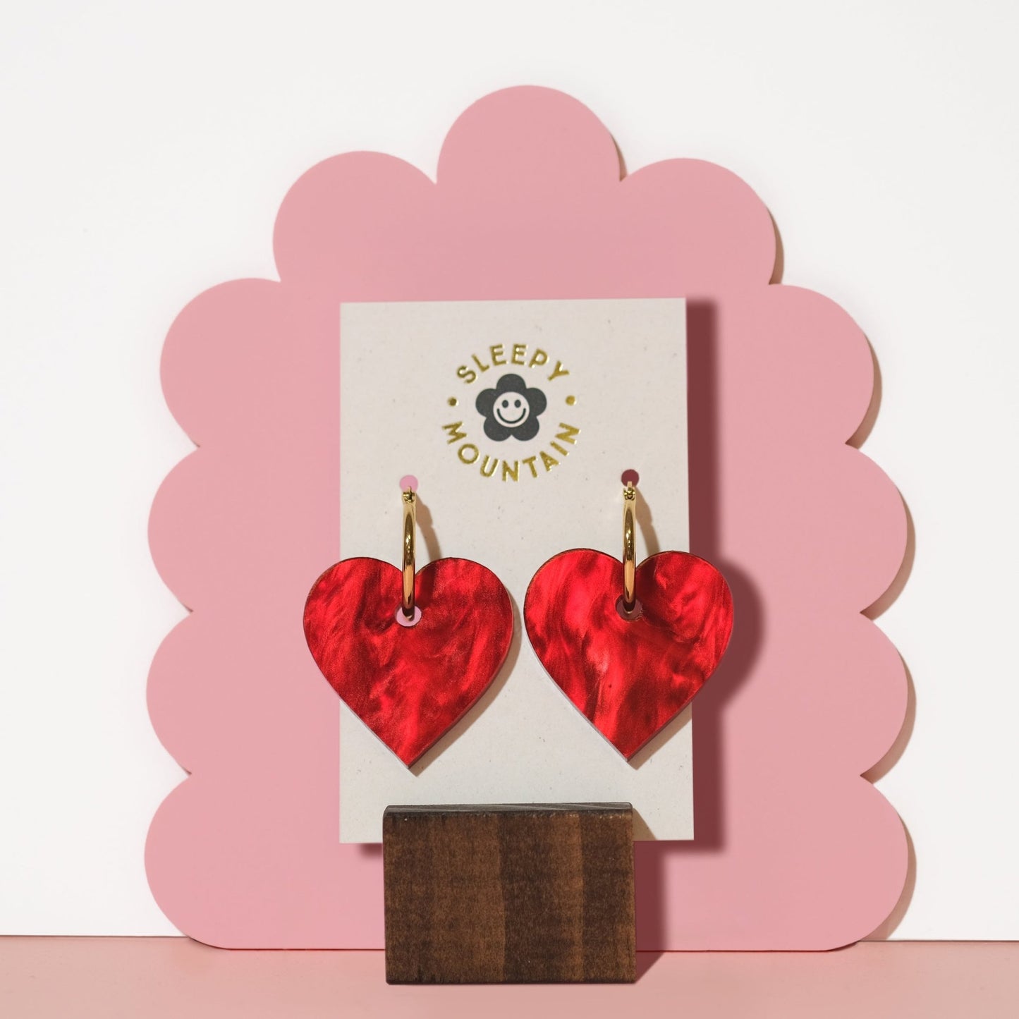 Heart Hoop Earrings in Love Potion - Sleepy Mountain