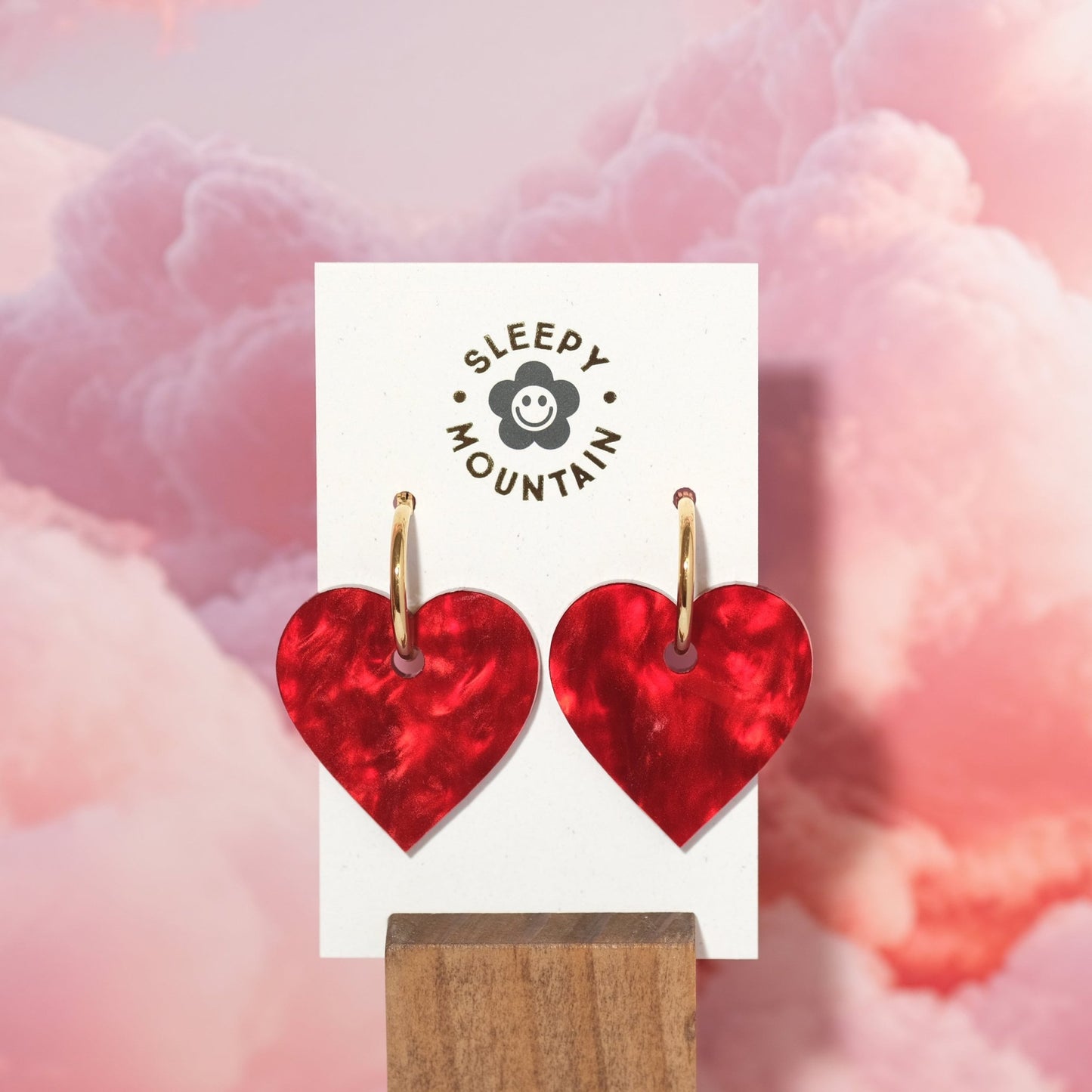 Heart Hoop Earrings in Love Potion - Sleepy Mountain