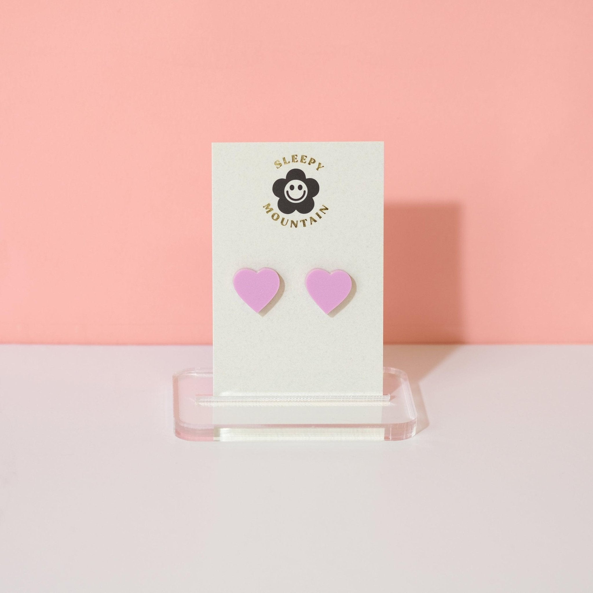 Heart Stud Earrings - Lilac - Sleepy Mountain