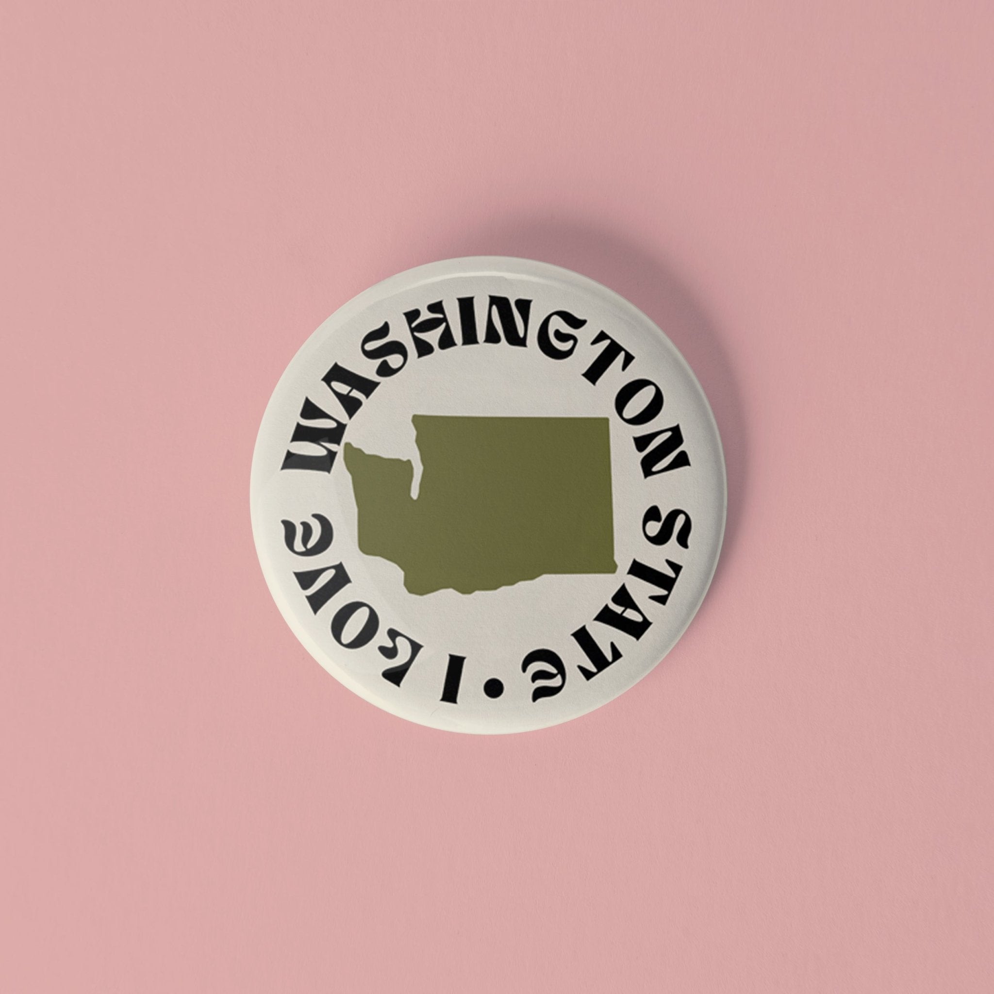 I love Washington state pinback button - Sleepy Mountain