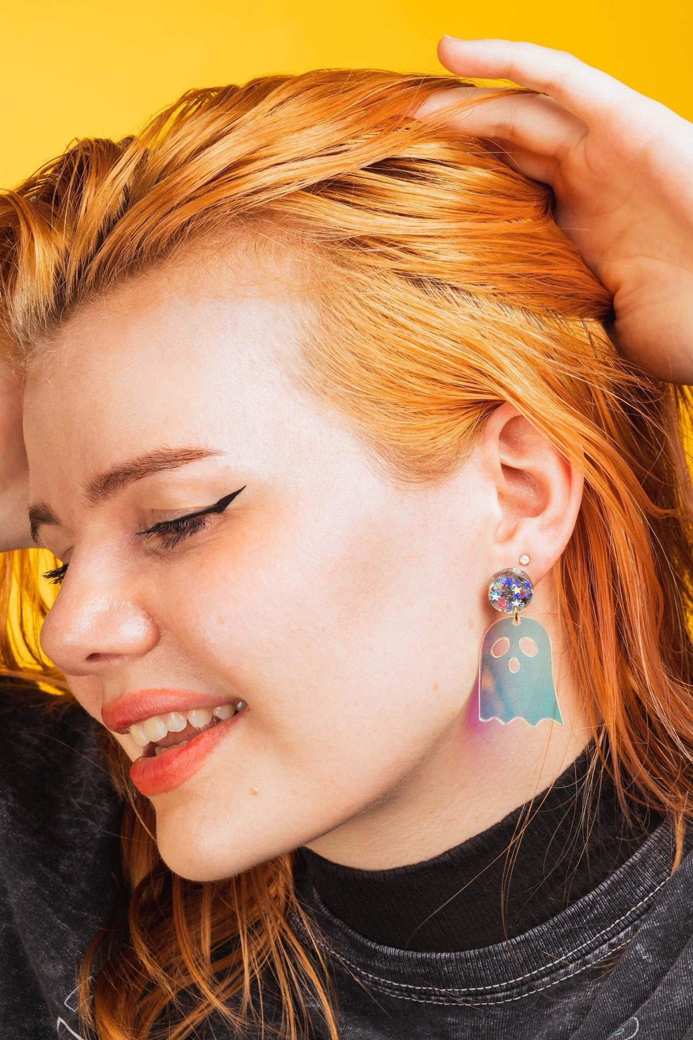 Iridescent Ghost Dangle Earrings - Sleepy Mountain