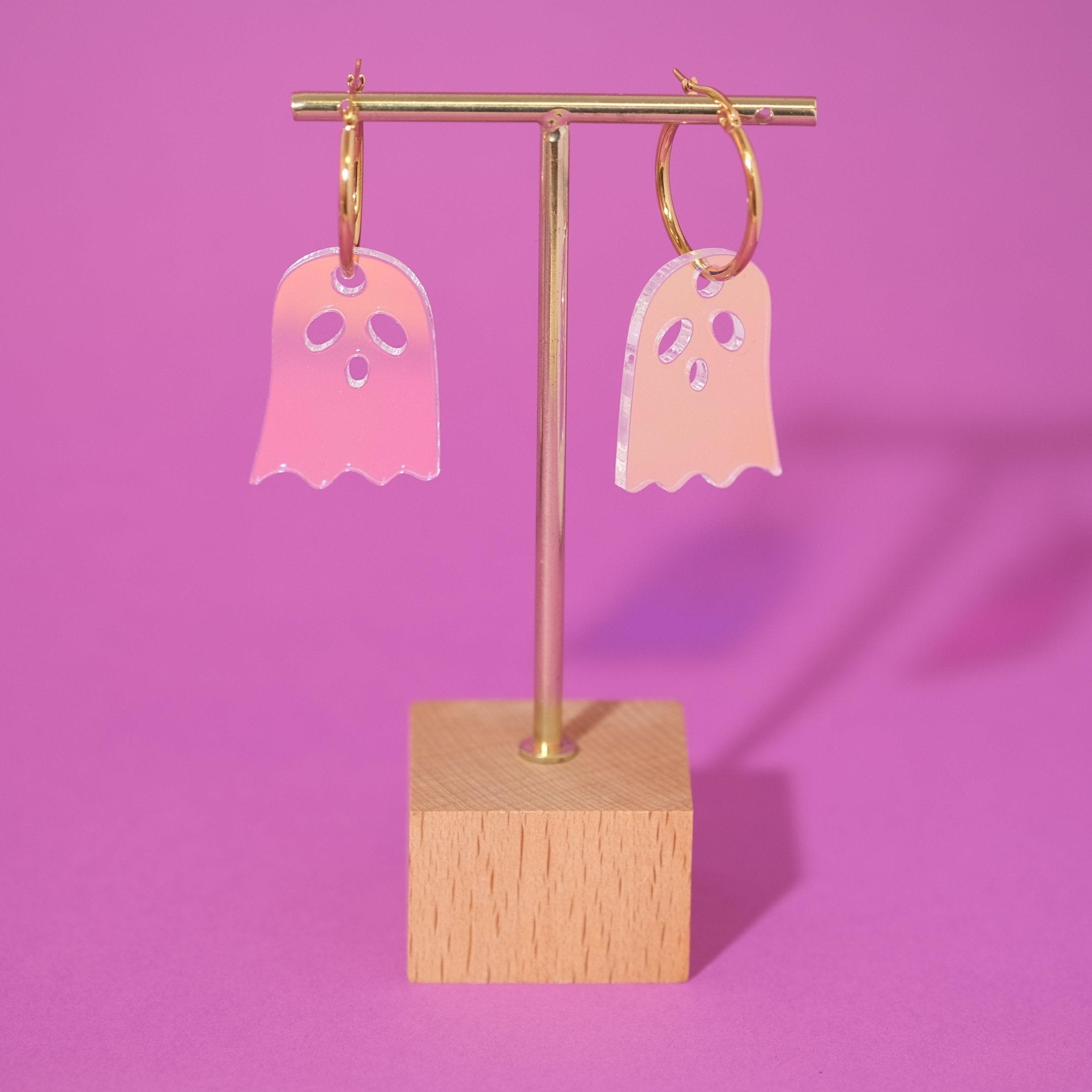 Iridescent Ghost Hoop Earrings - Sleepy Mountain