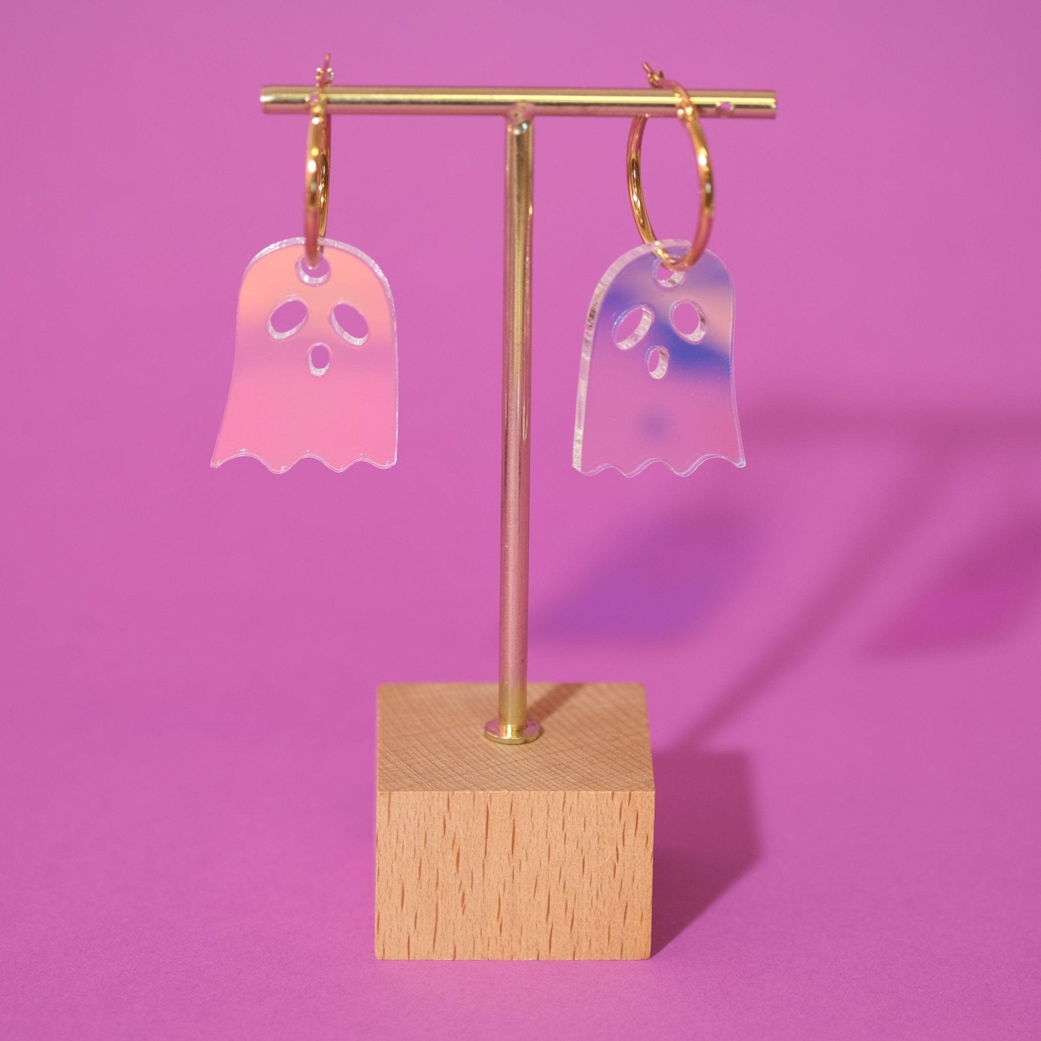 Iridescent Ghost Hoop Earrings - Sleepy Mountain