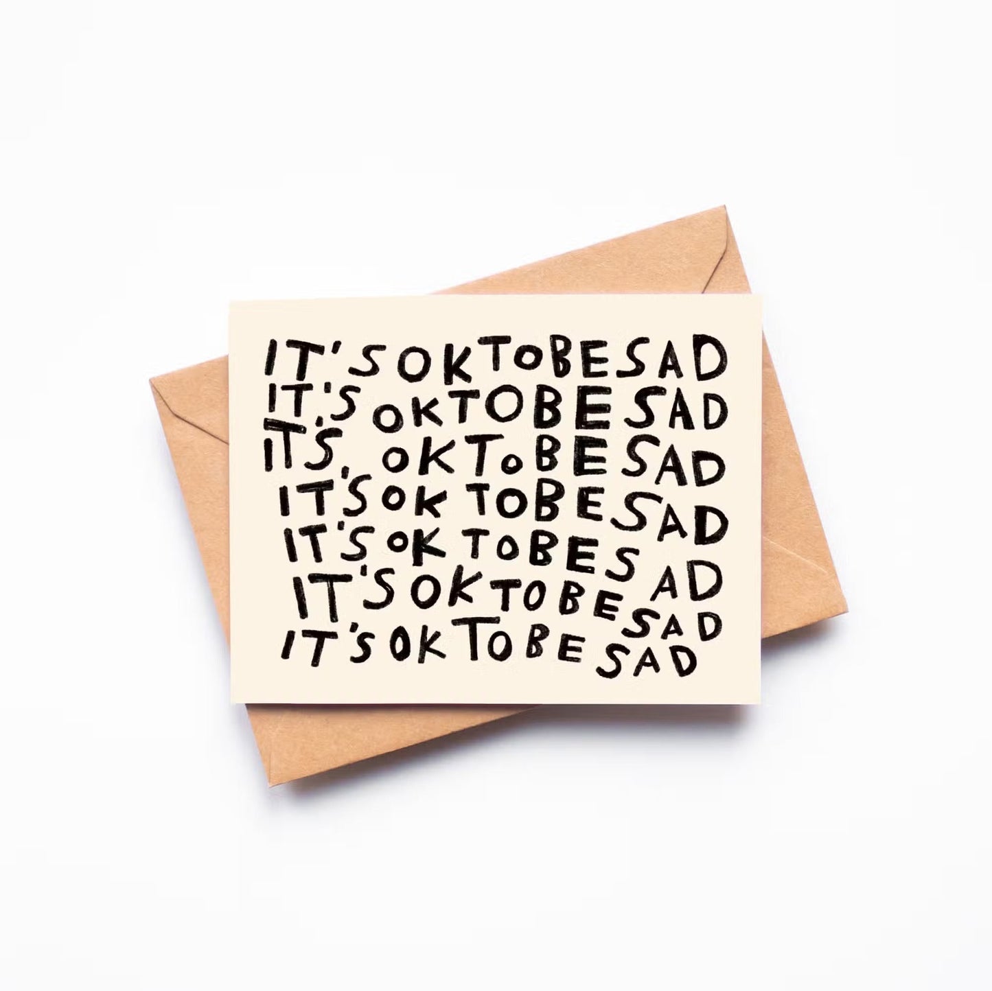 It's ok to be sad greeting card by rani ban co - Sleepy Mountain