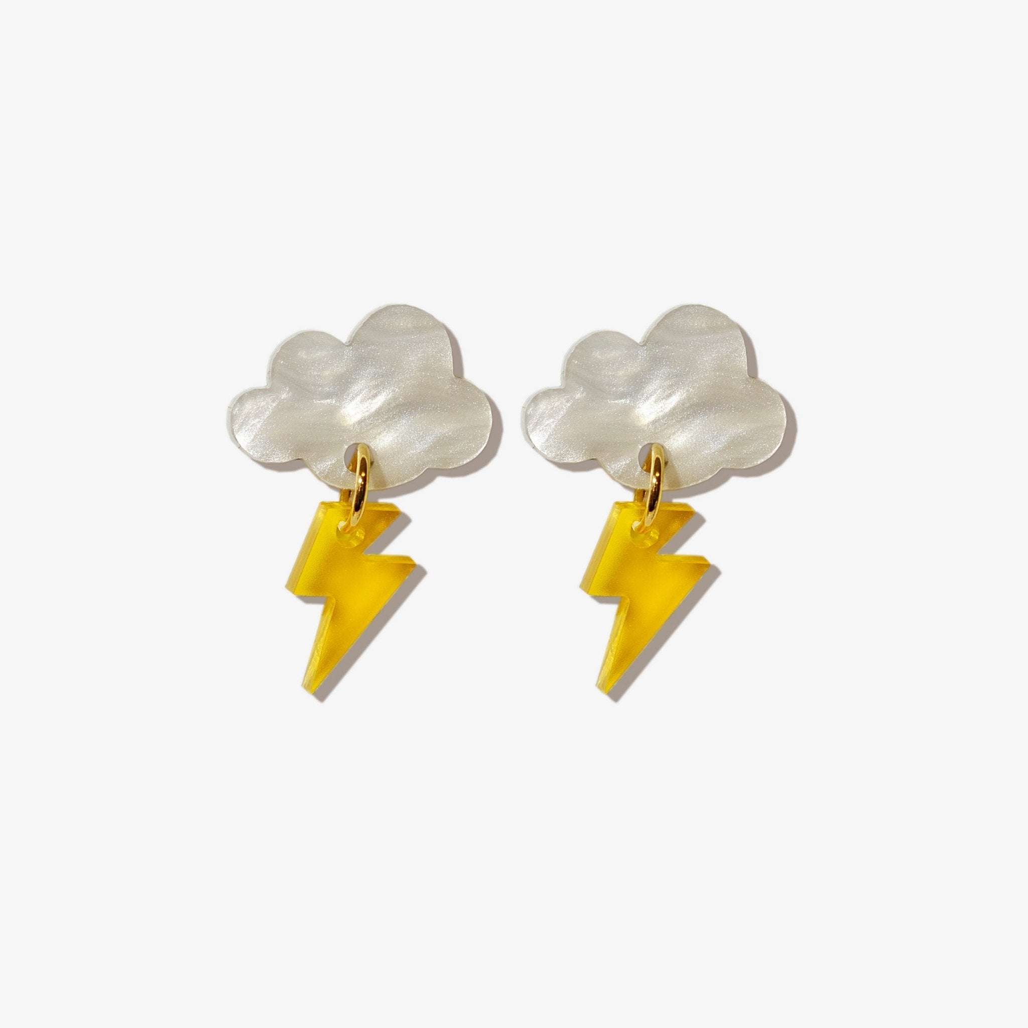 Lightning cloud mini dangle earrings - Sleepy Mountain