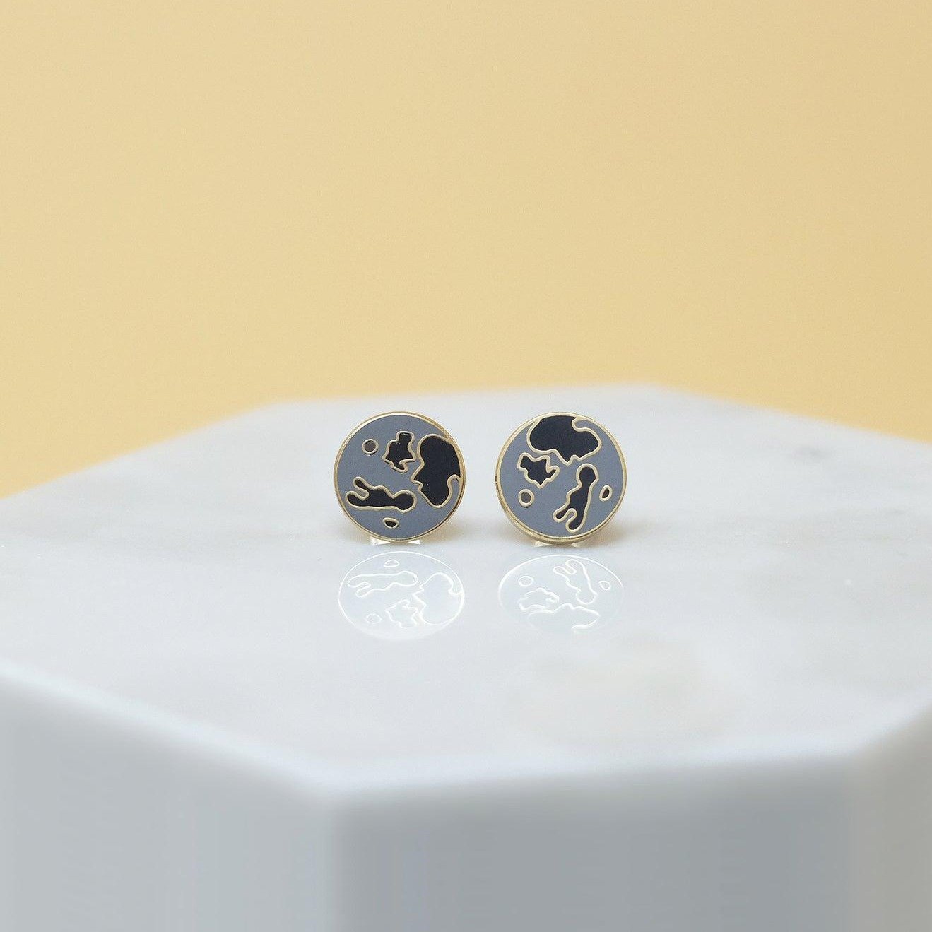 Moon Stud Earrings - Gold Plated - Sleepy Mountain