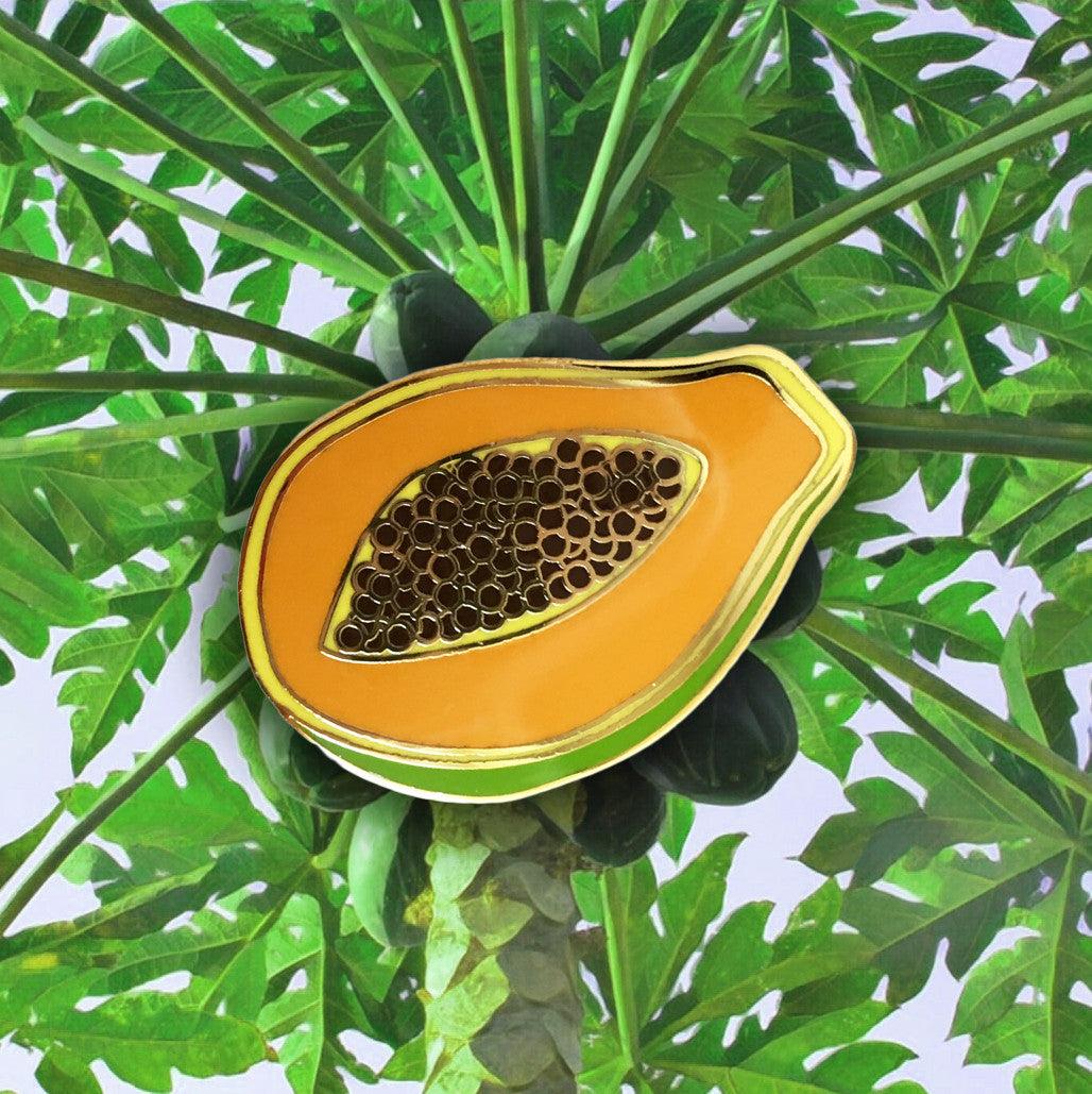 Papaya Enamel Pin - Sleepy Mountain