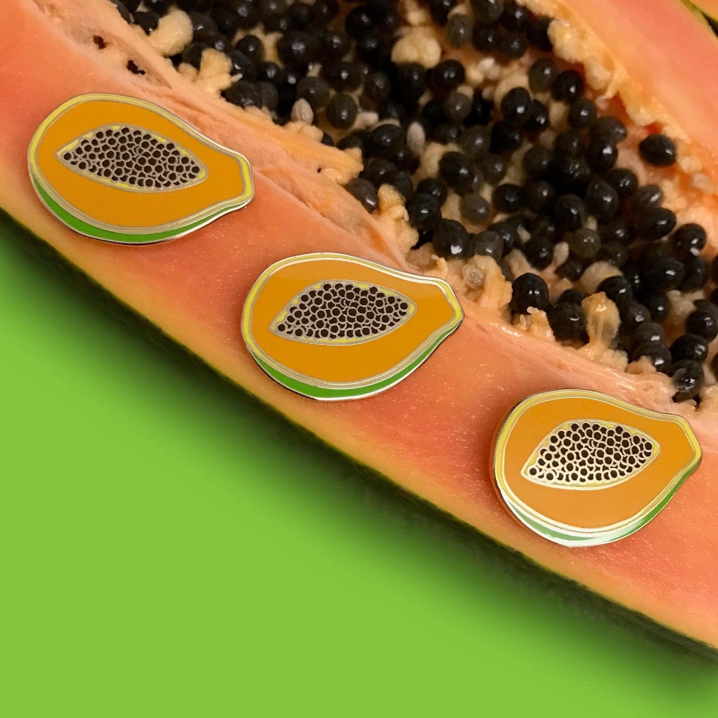 Papaya Enamel Pin - Sleepy Mountain