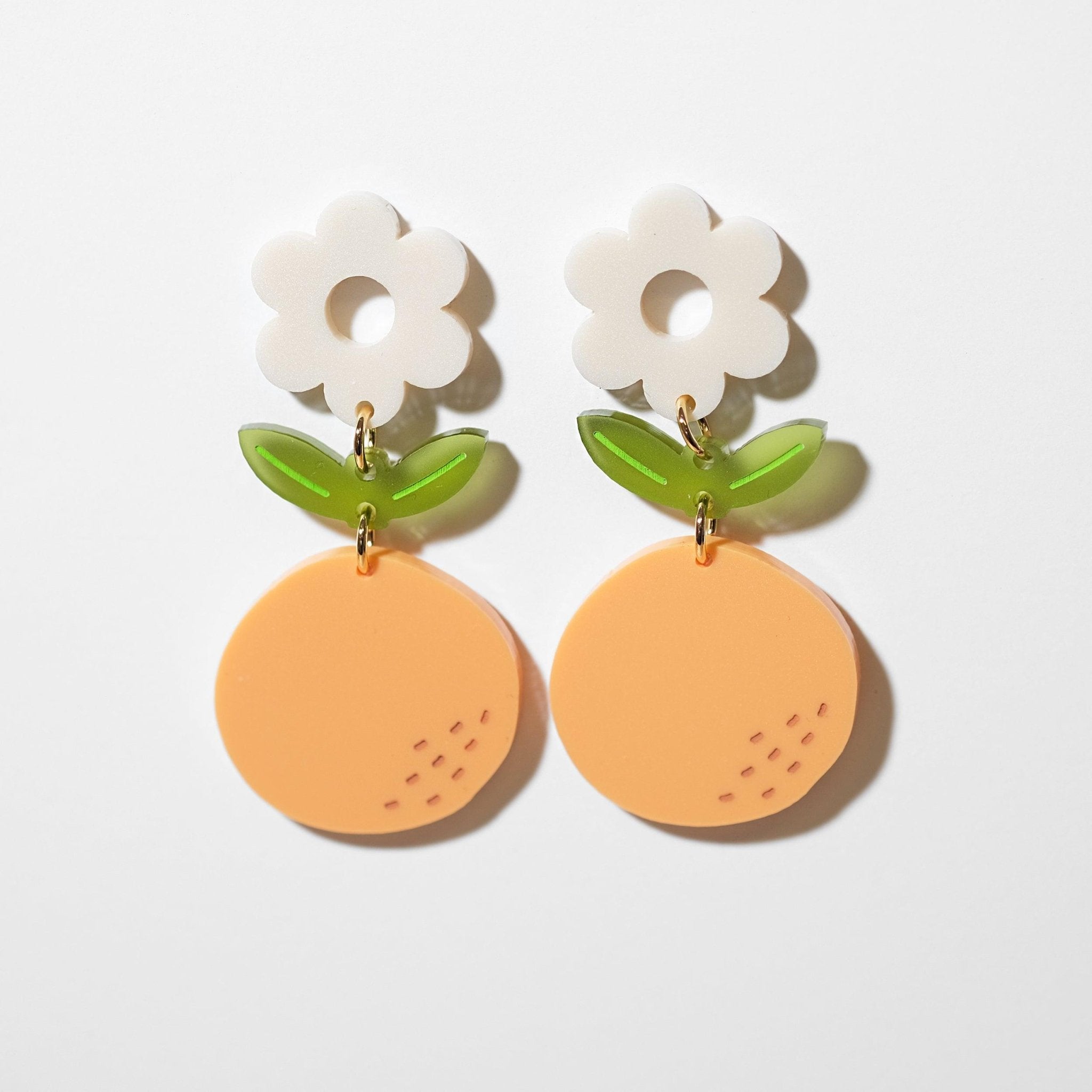 Pastel Orange Blossom Dangle Earrings - Sleepy Mountain
