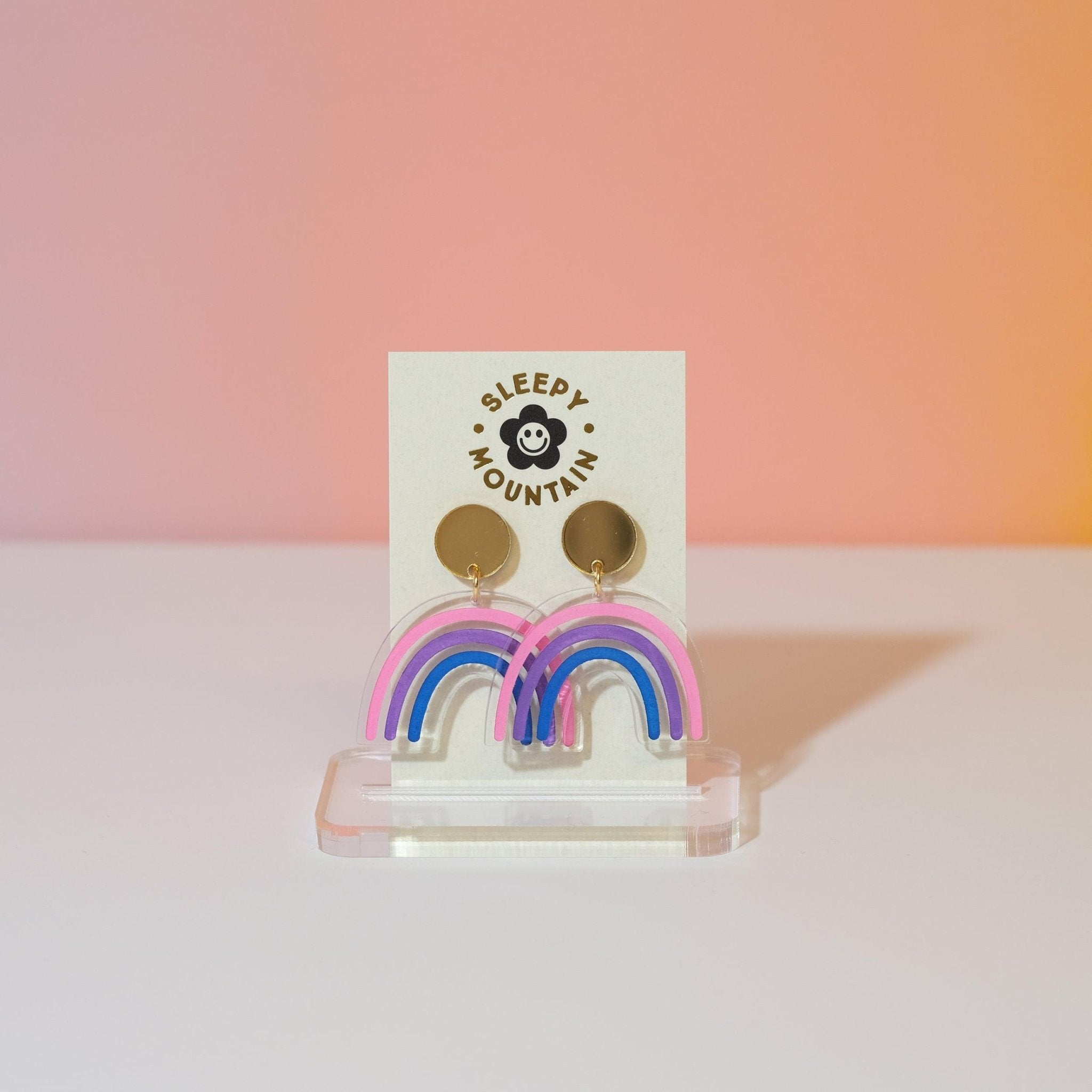 Pride Rainbows 🏳️🌈 - Bisexual Rainbow Dangle Earrings - Sleepy Mountain
