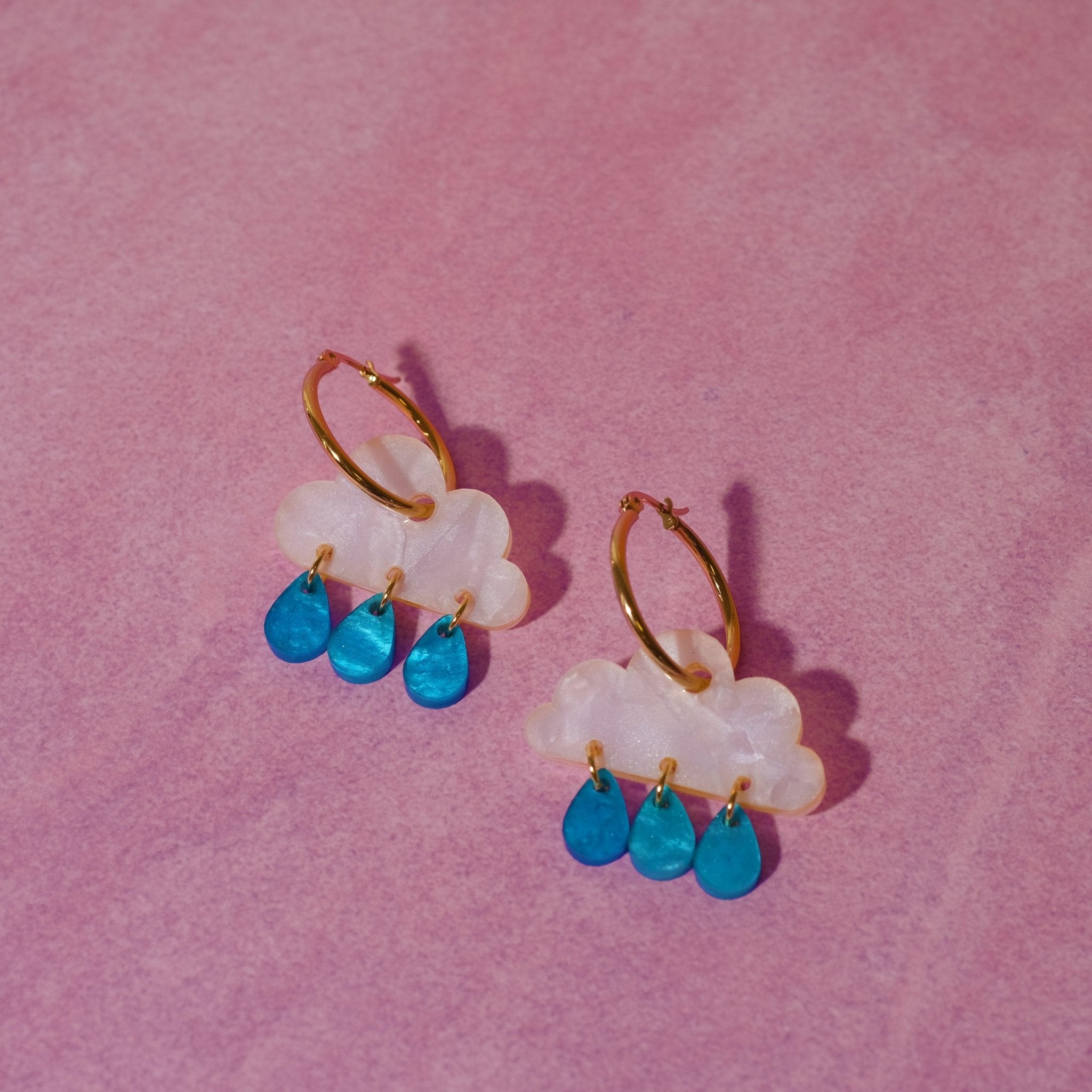 Rain Cloud Hoop Earrings - Sleepy Mountain