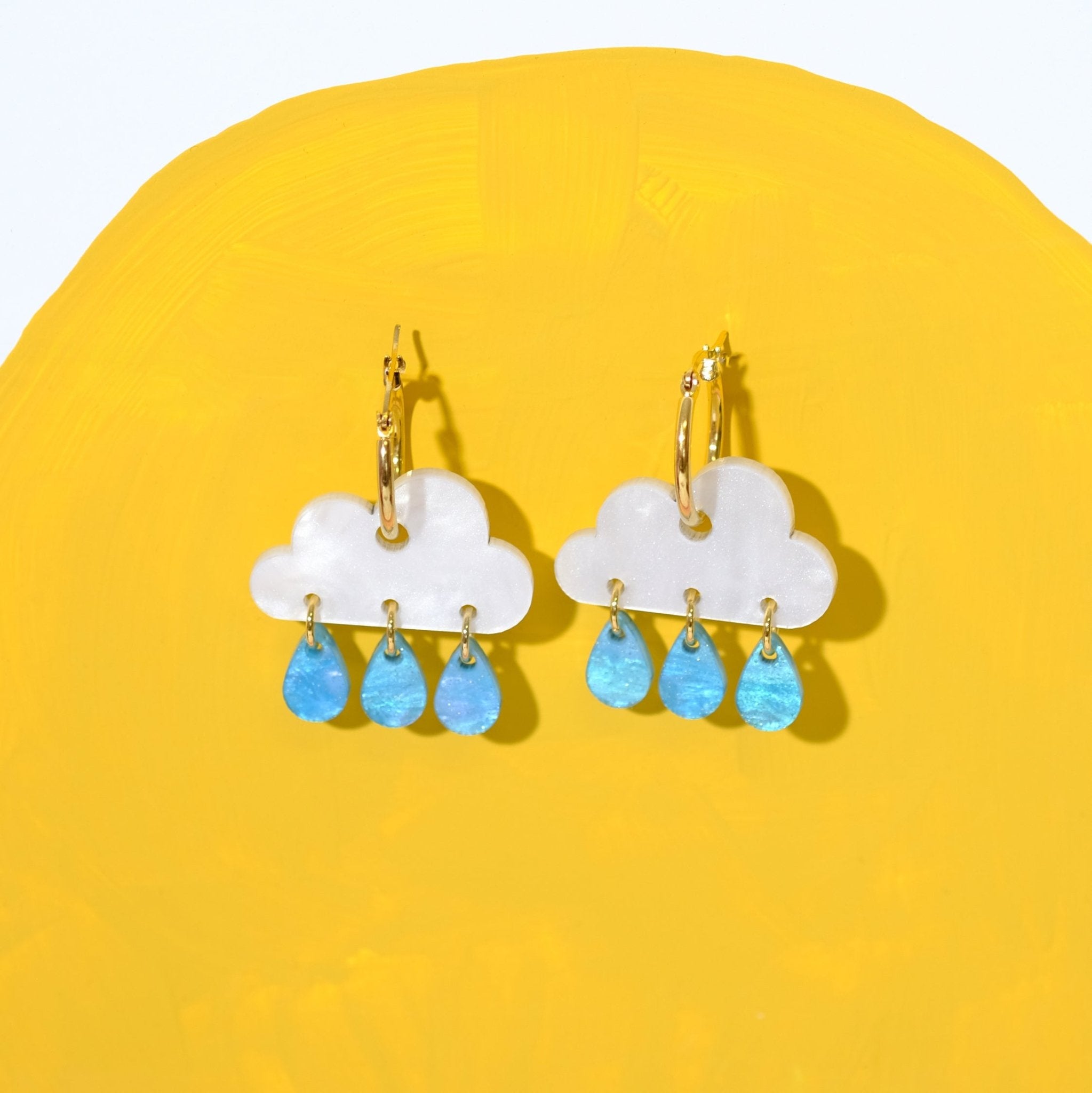 Rain Cloud Hoop Earrings - Sleepy Mountain