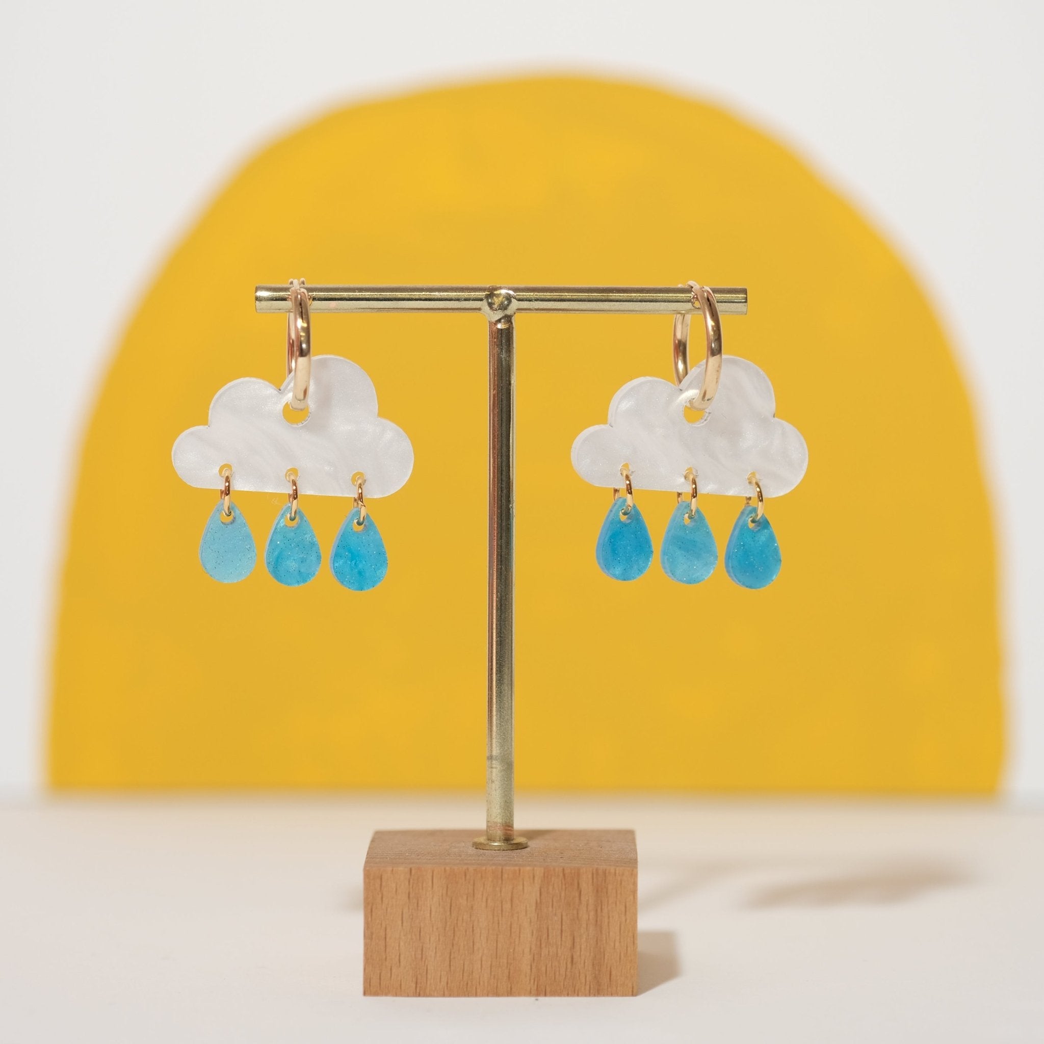 Rain Cloud Hoop Earrings - Sleepy Mountain