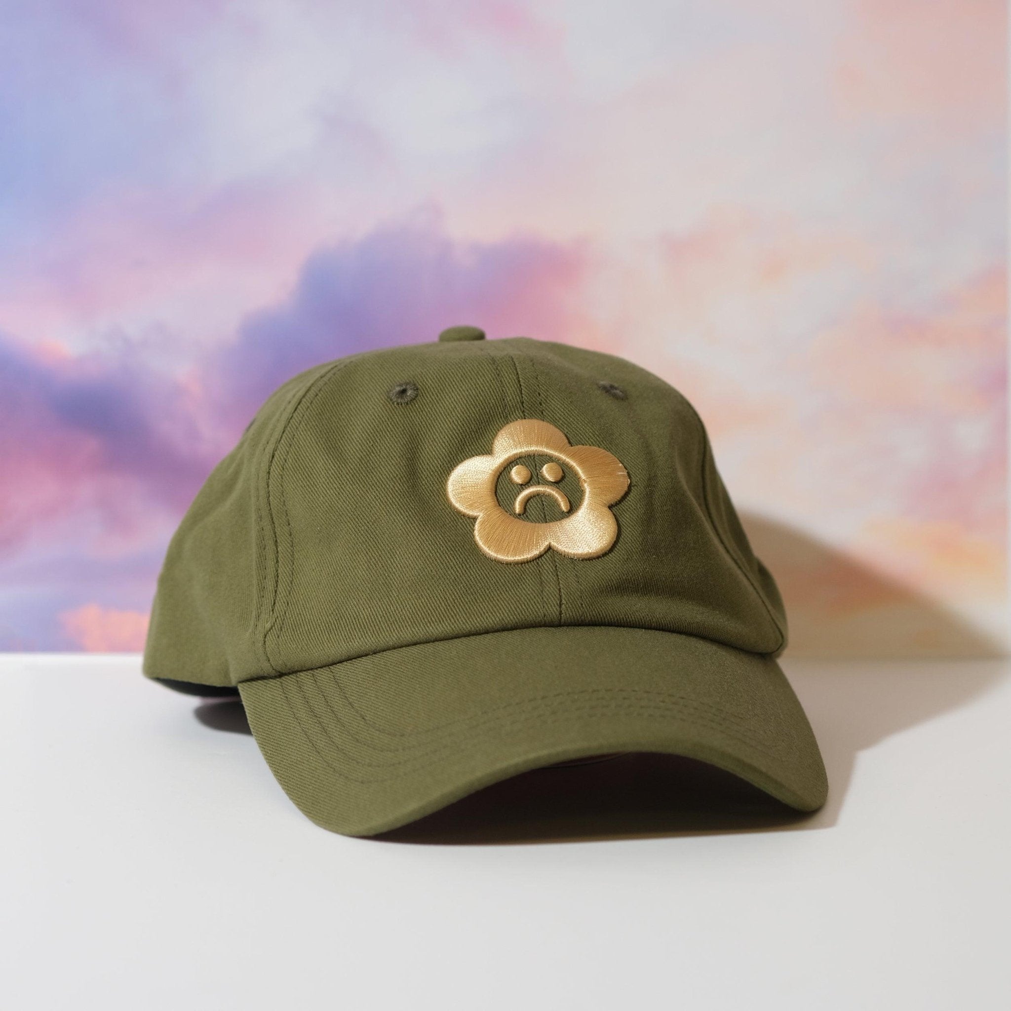 Sad Flower Olive Dad Hat - Sleepy Mountain