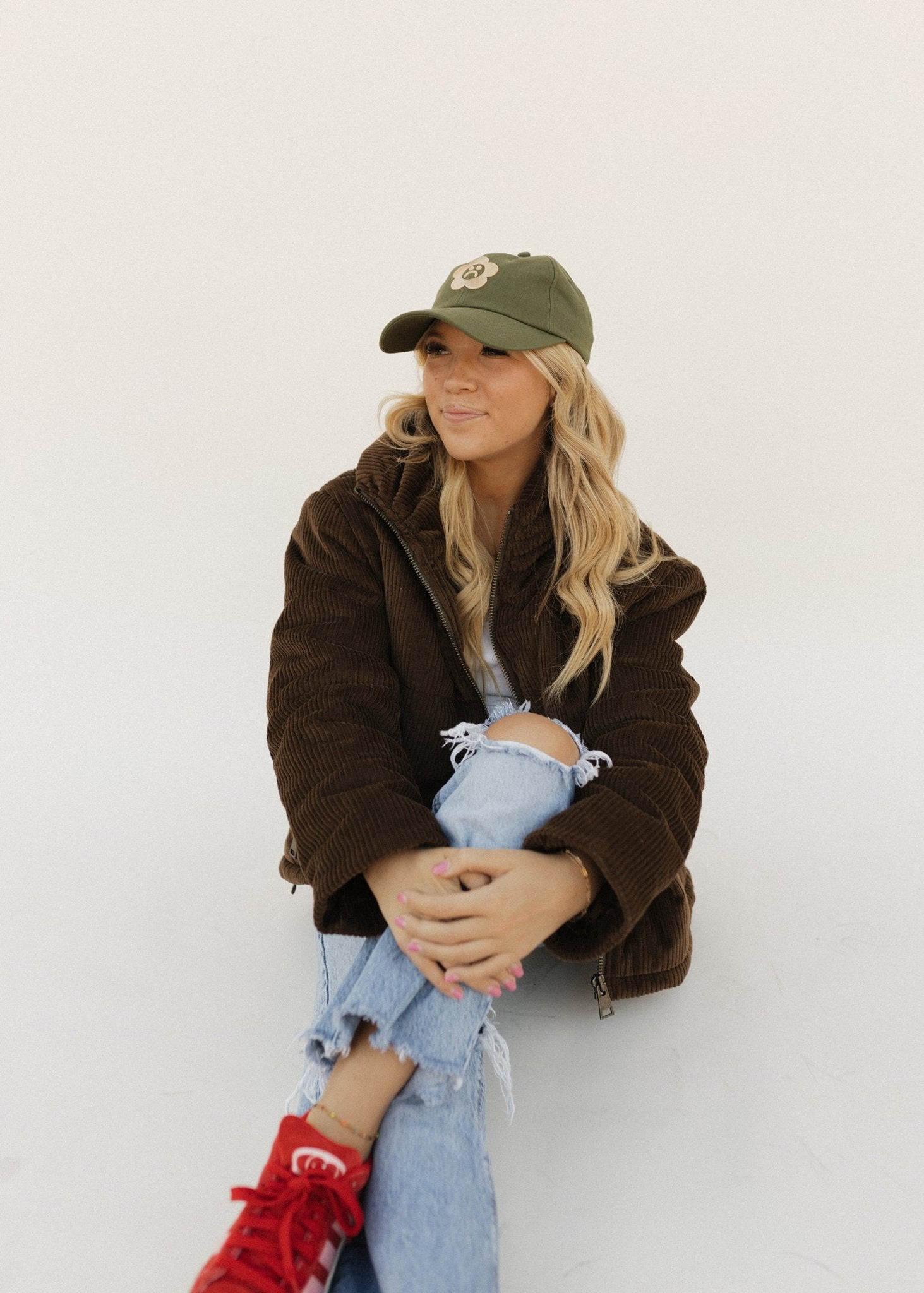 Sad Flower Olive Dad Hat - Sleepy Mountain