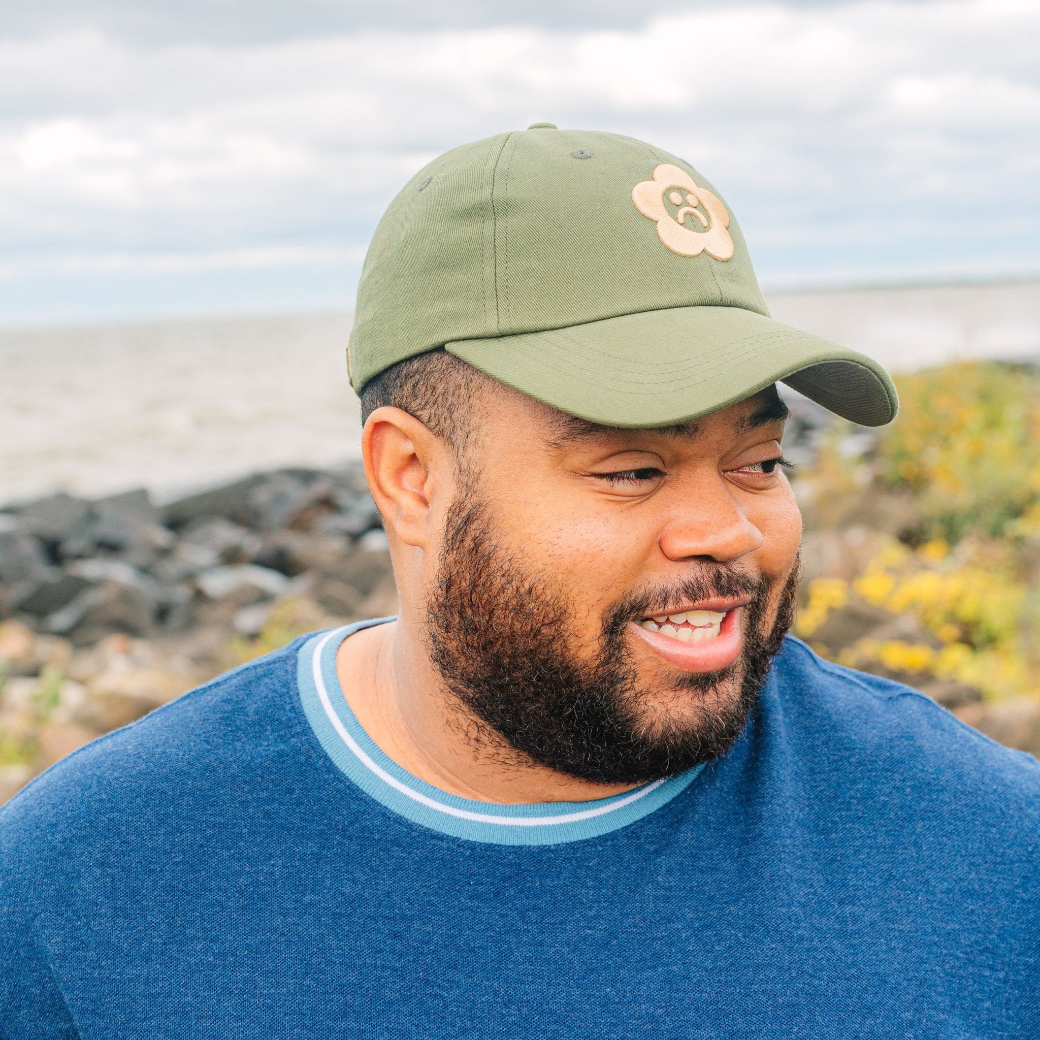 Sad Flower Olive Dad Hat - Sleepy Mountain