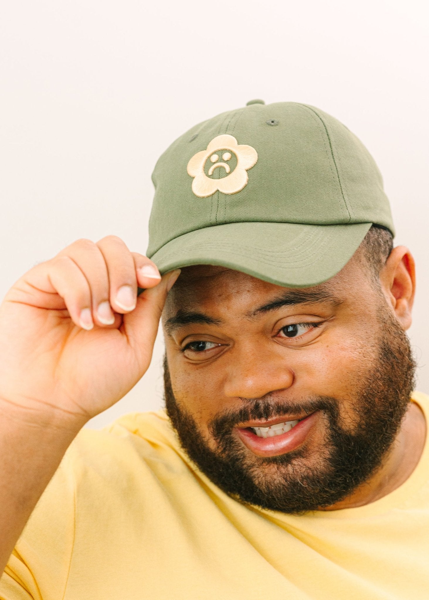 Sad Flower Olive Dad Hat - Sleepy Mountain