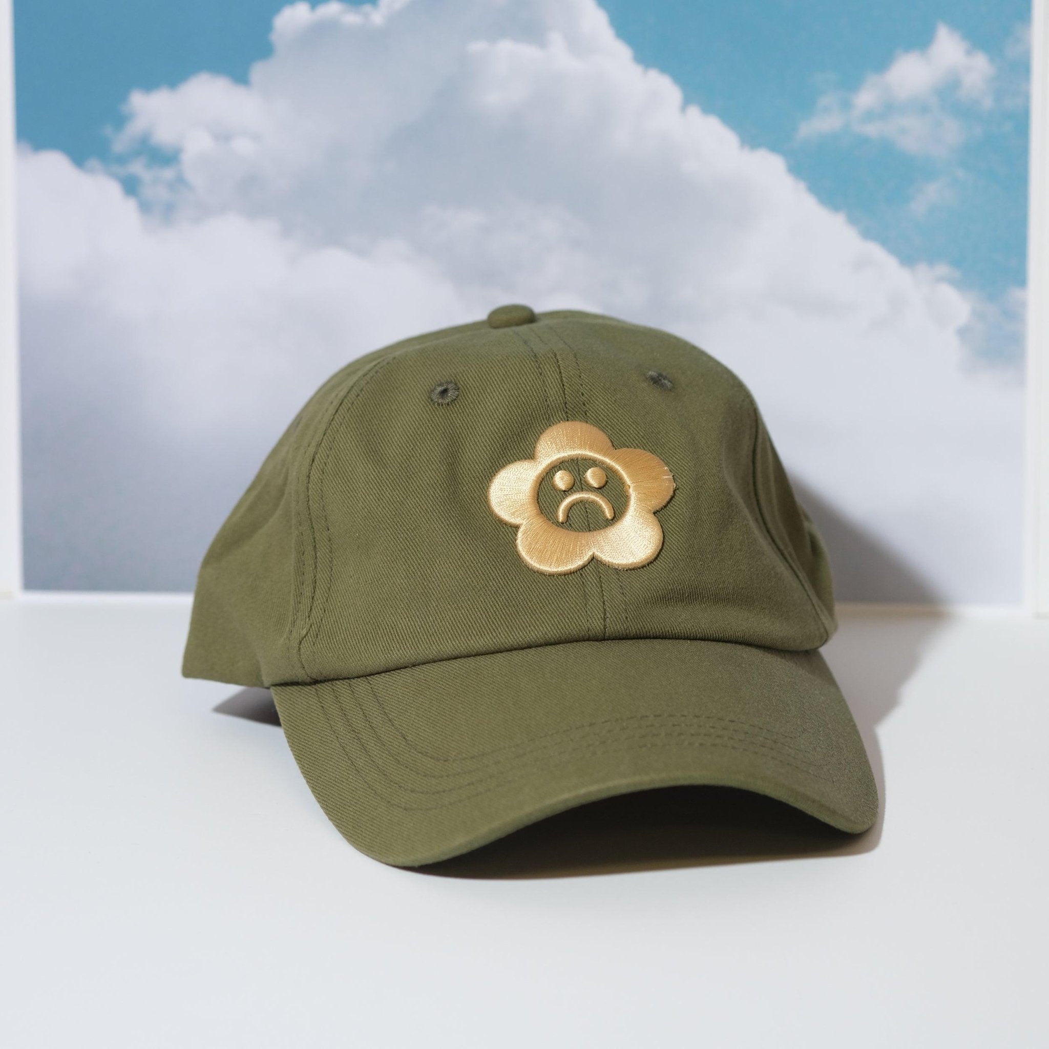 Sad Flower Olive Dad Hat - Sleepy Mountain