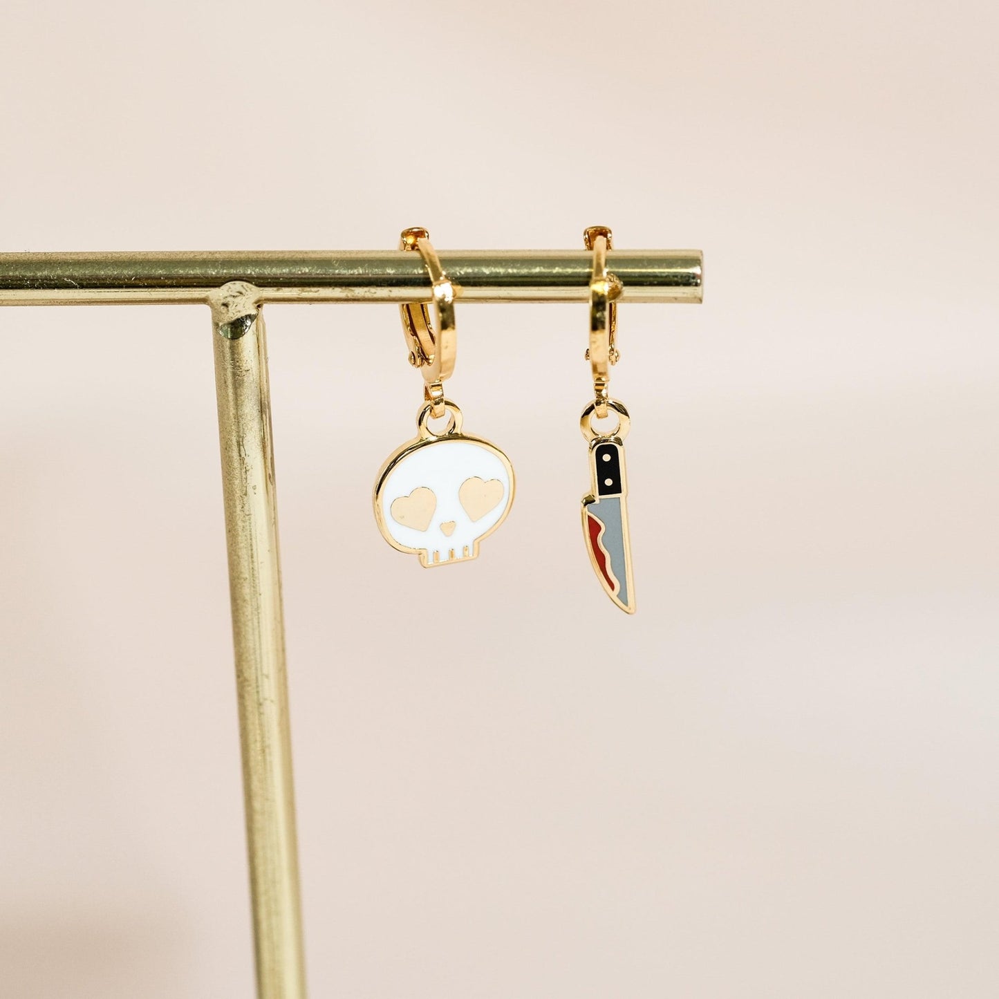 Skull & Knife Huggie Hoop Earrings - Sleepy Mountain