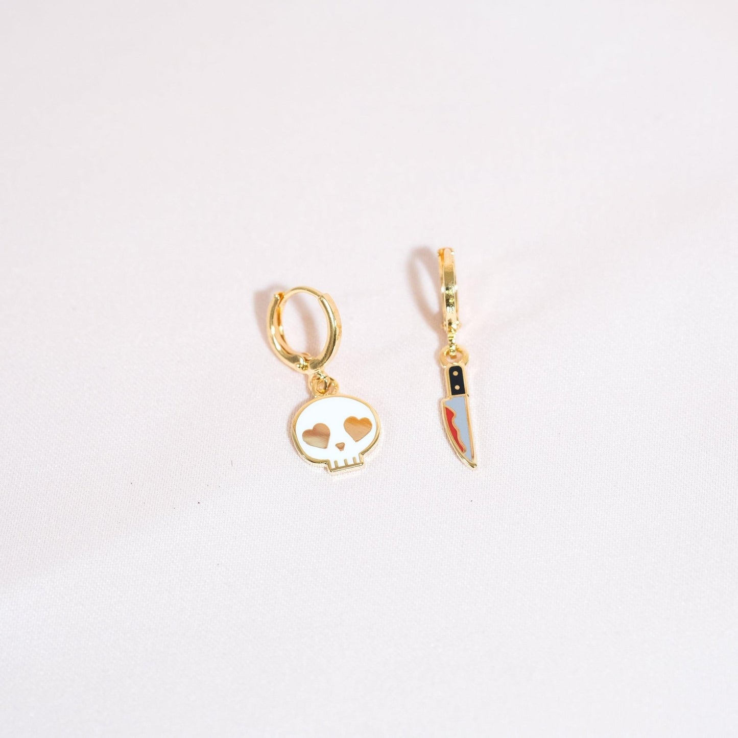 Skull & Knife Huggie Hoop Earrings - Sleepy Mountain