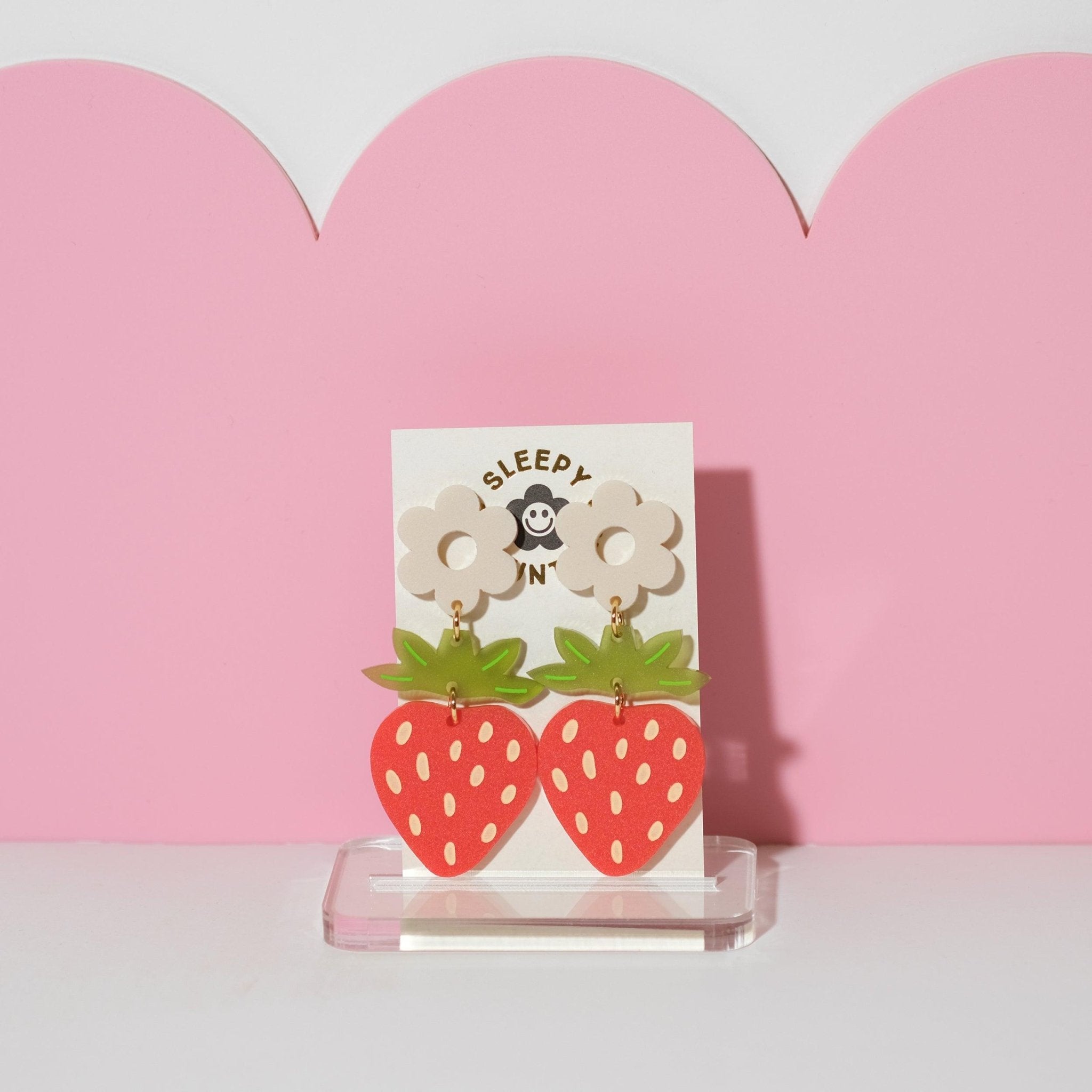 Strawberry Dangle Earrings - Sleepy Mountain