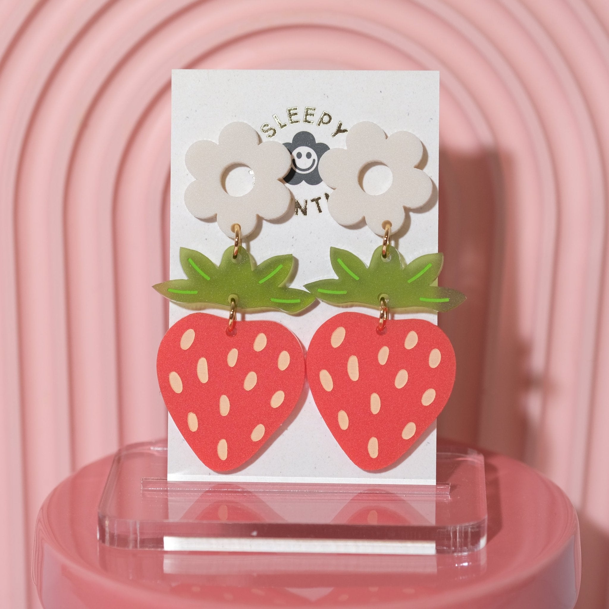 Strawberry Dangle Earrings - Sleepy Mountain