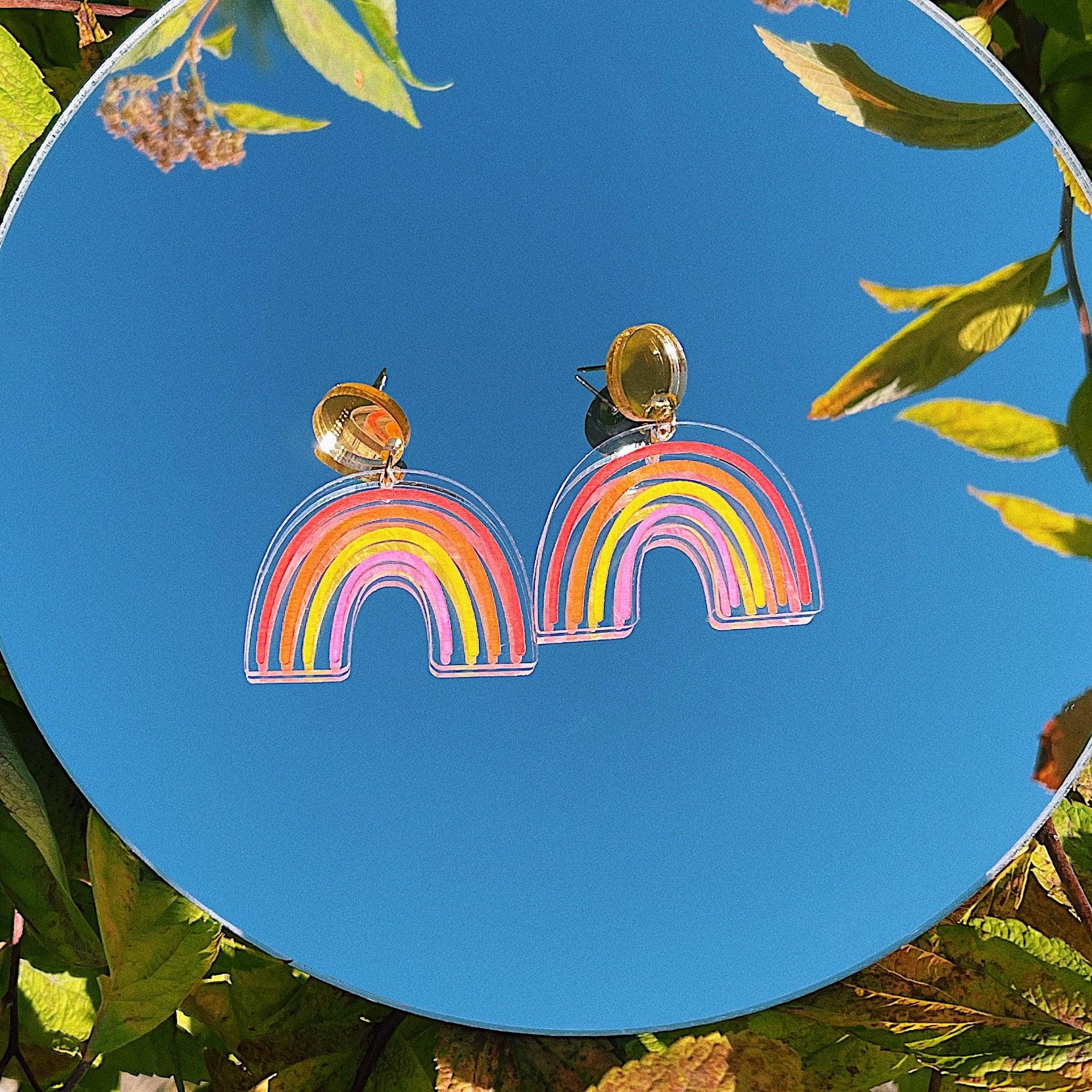 Sunset Rainbow Dangle Earrings - Sleepy Mountain