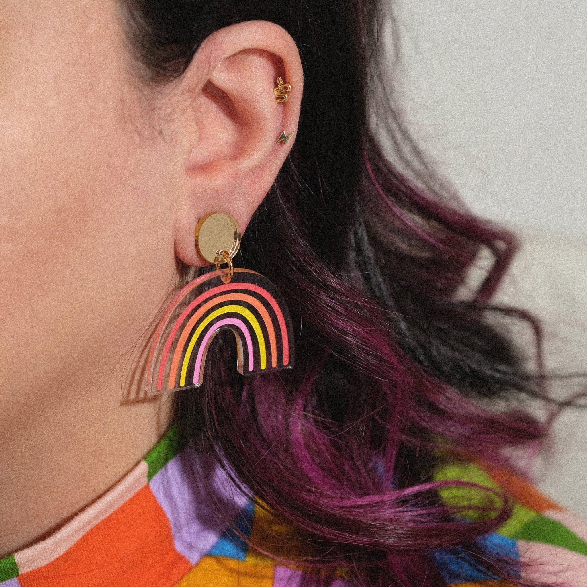 Sunset Rainbow Dangle Earrings - Sleepy Mountain