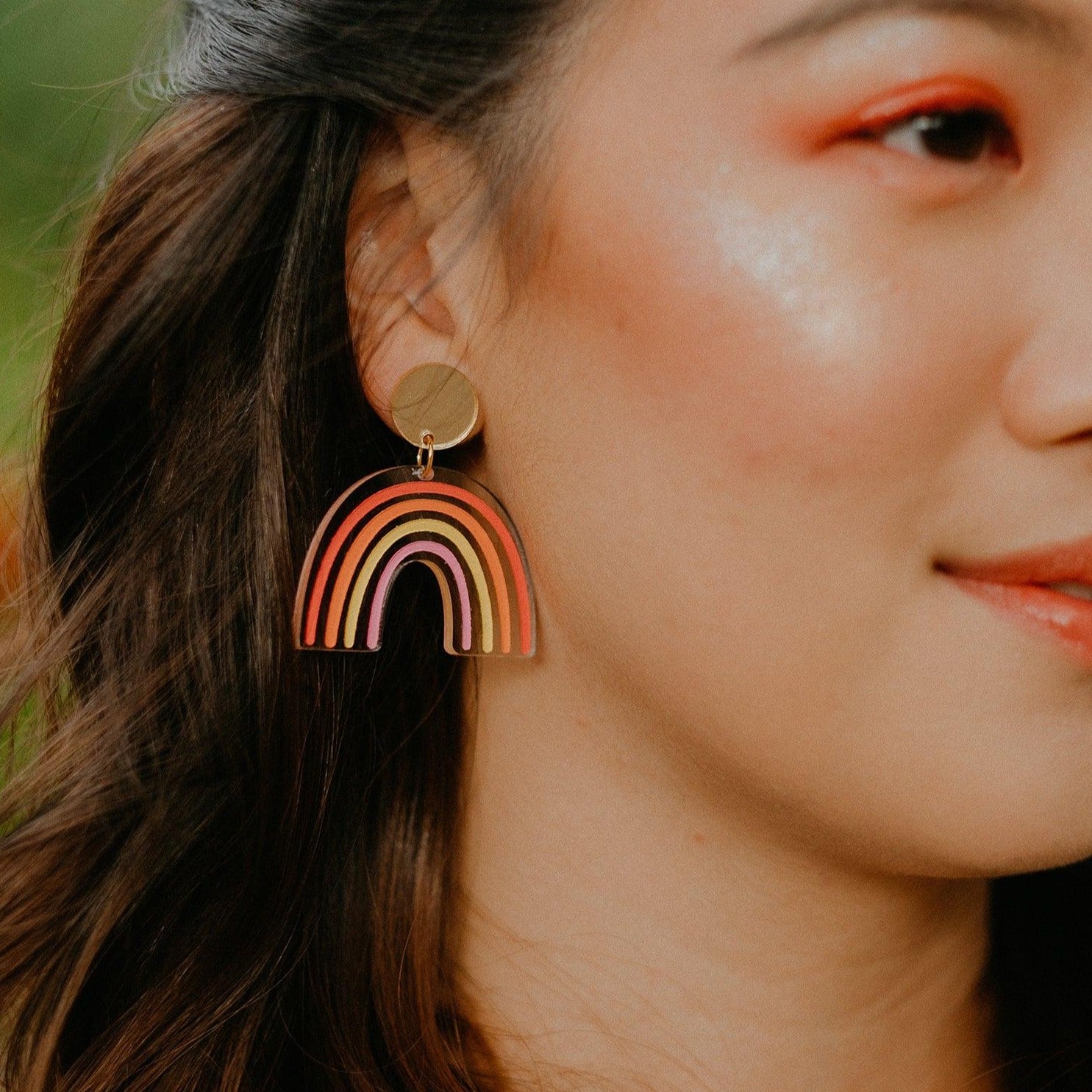 Sunset Rainbow Dangle Earrings - Sleepy Mountain