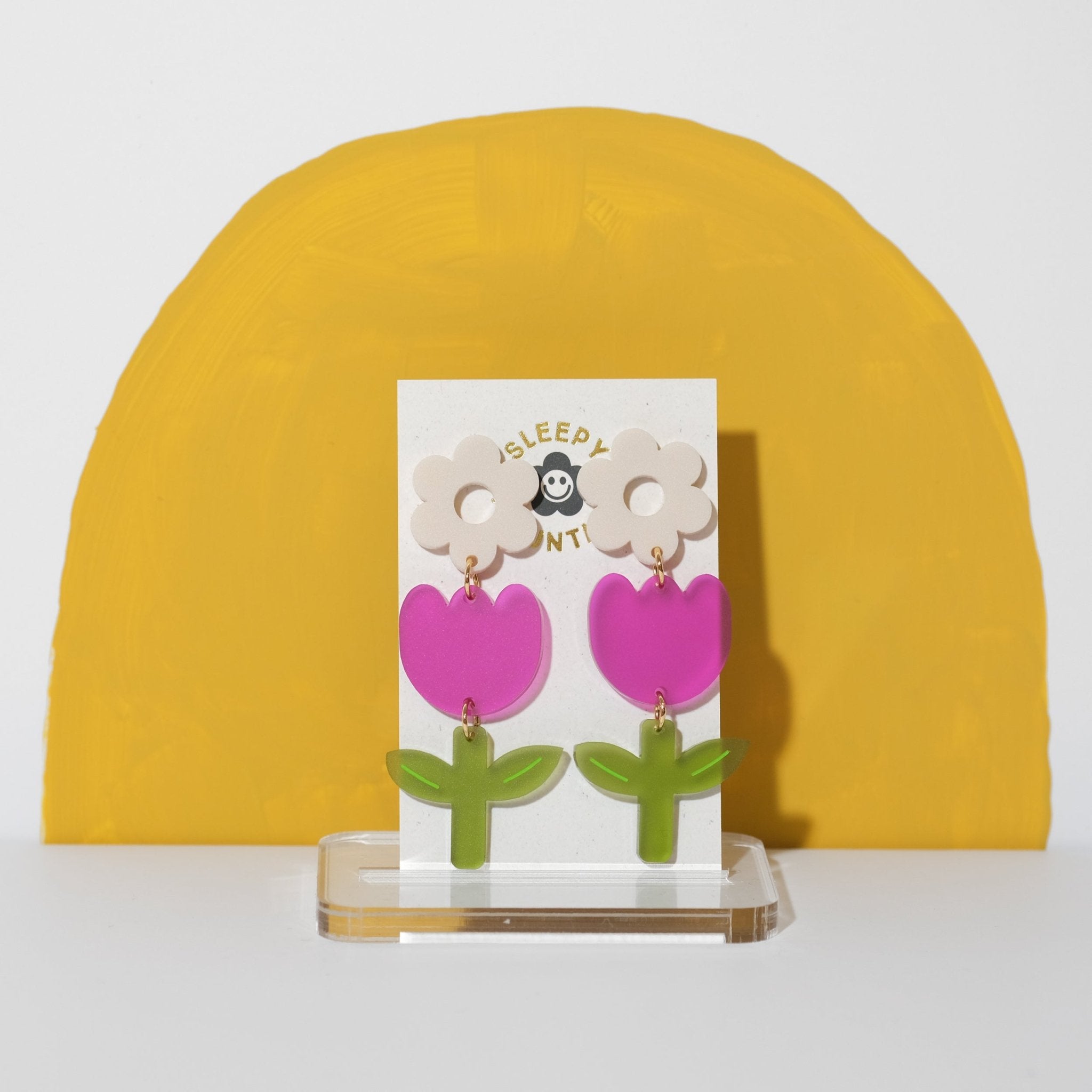 Tulip Dangle Earrings - Plum - Sleepy Mountain