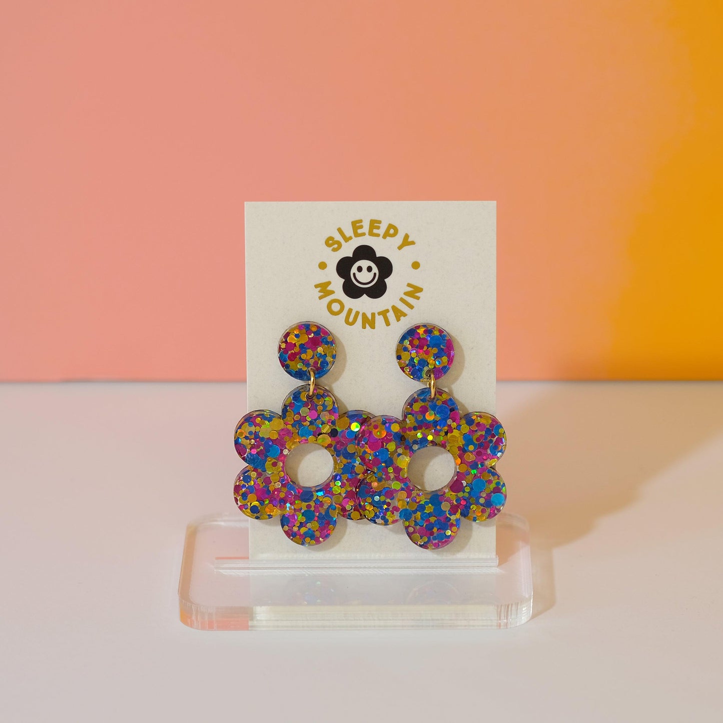 Confetti Daisy Dangle Earrings - Sleepy Mountain
