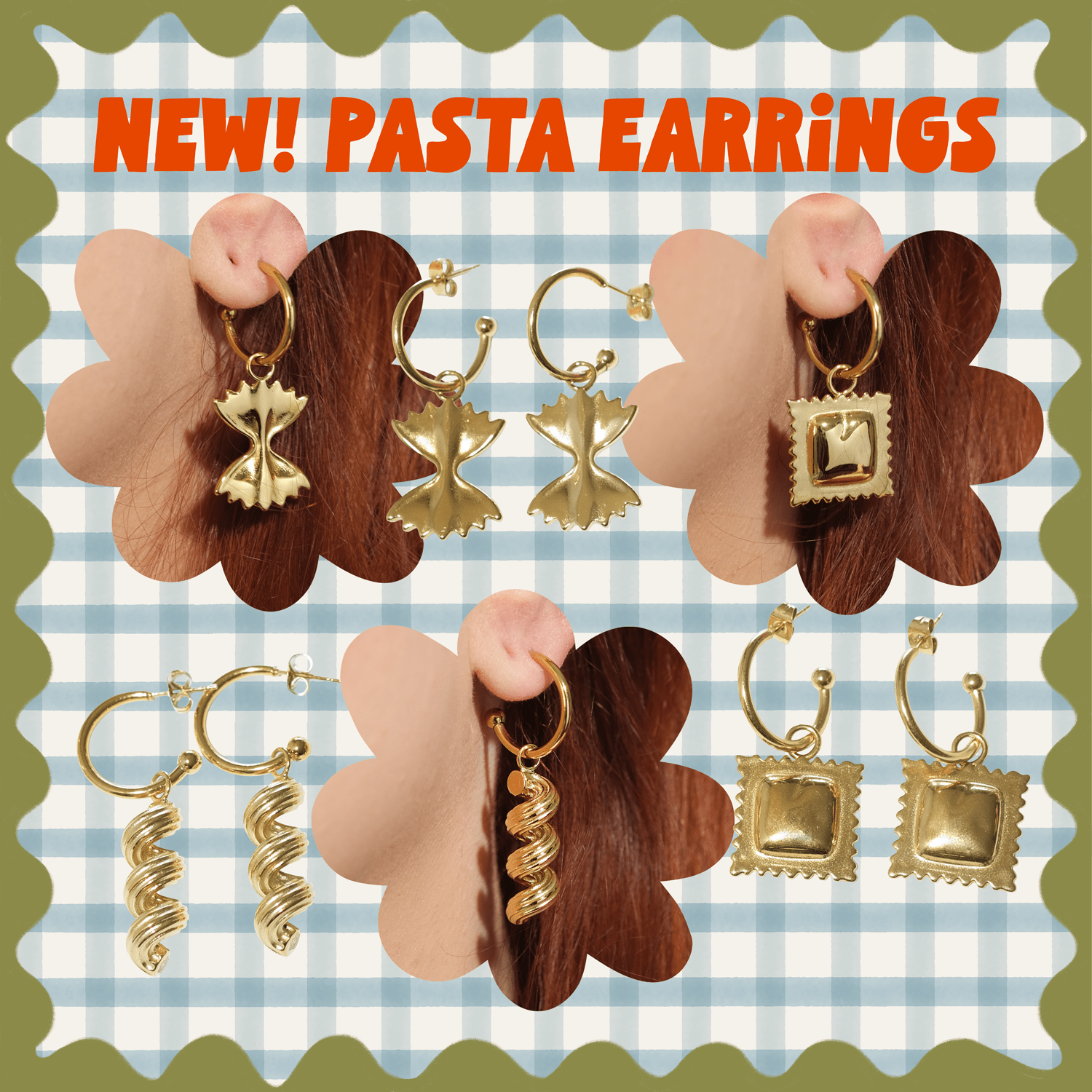 We turned pasta into gold earrings - Sleepy Mountain