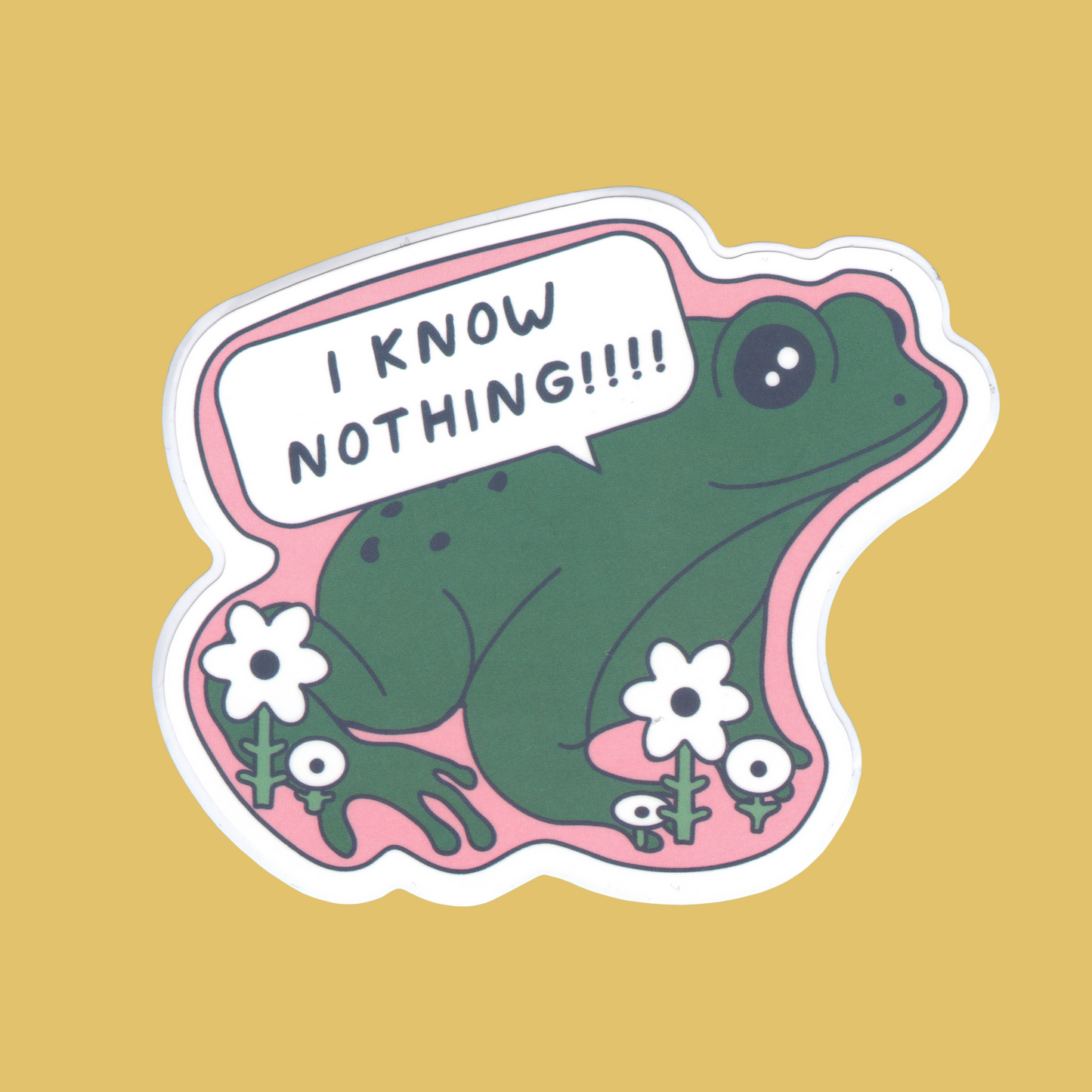 I know nothing frog - Tender Ghost sticker