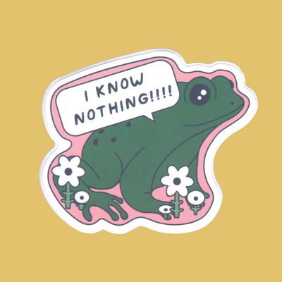 I know nothing frog - Tender Ghost sticker