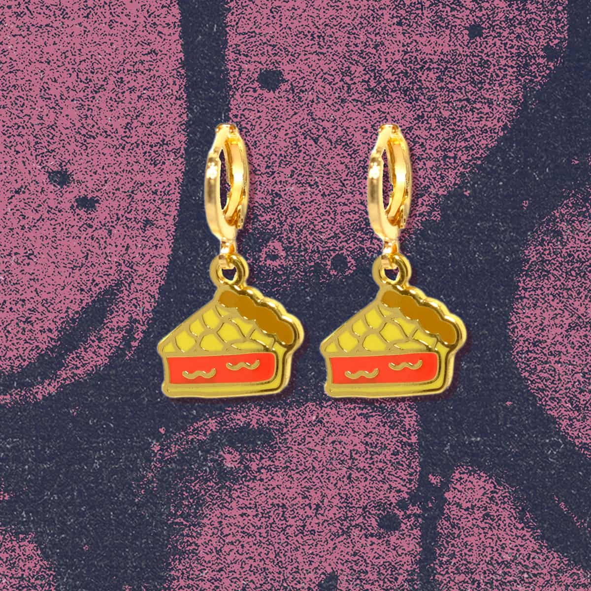 Twin Peaks cherry pie huggie hoop earrings
