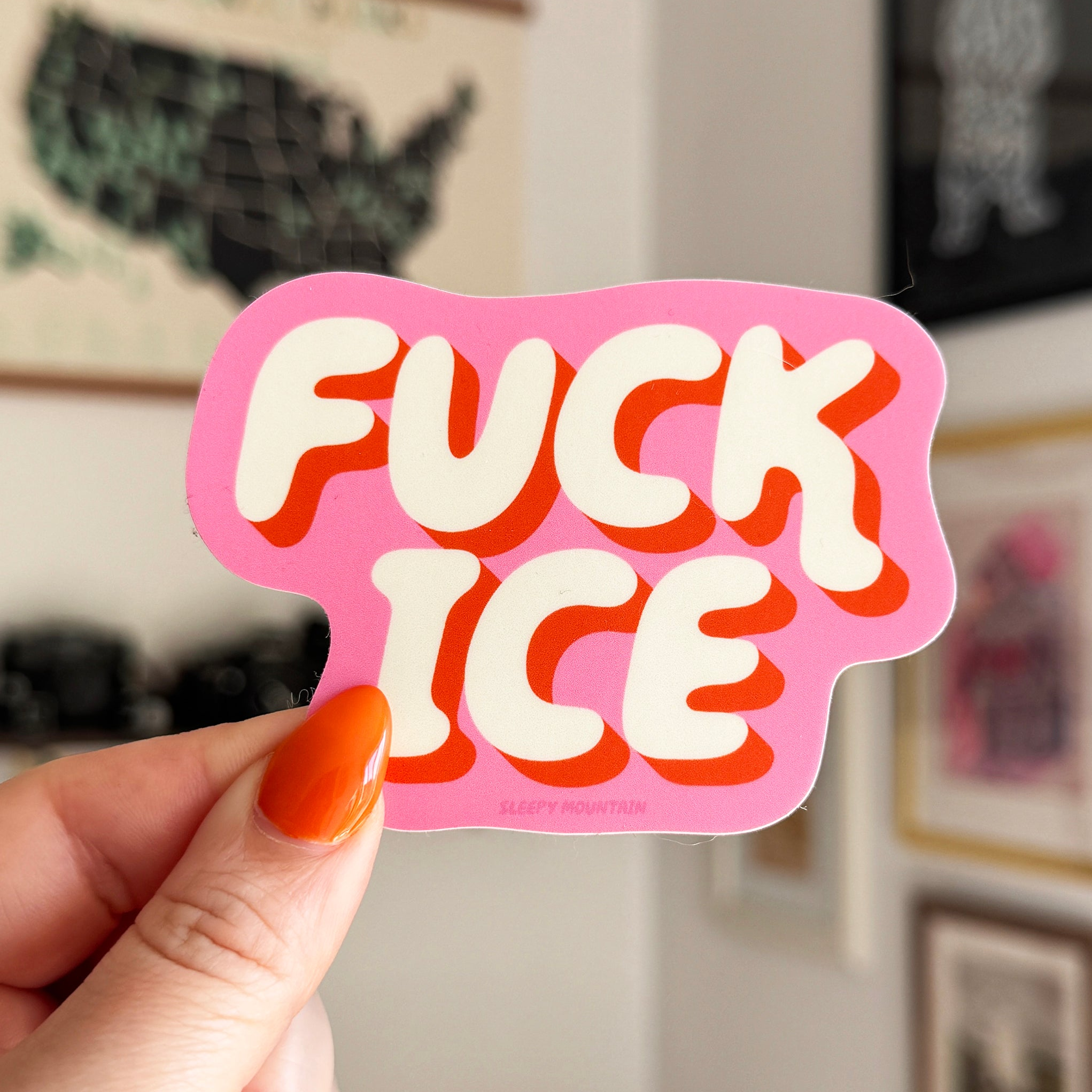 Fuck ICE Sticker Pink