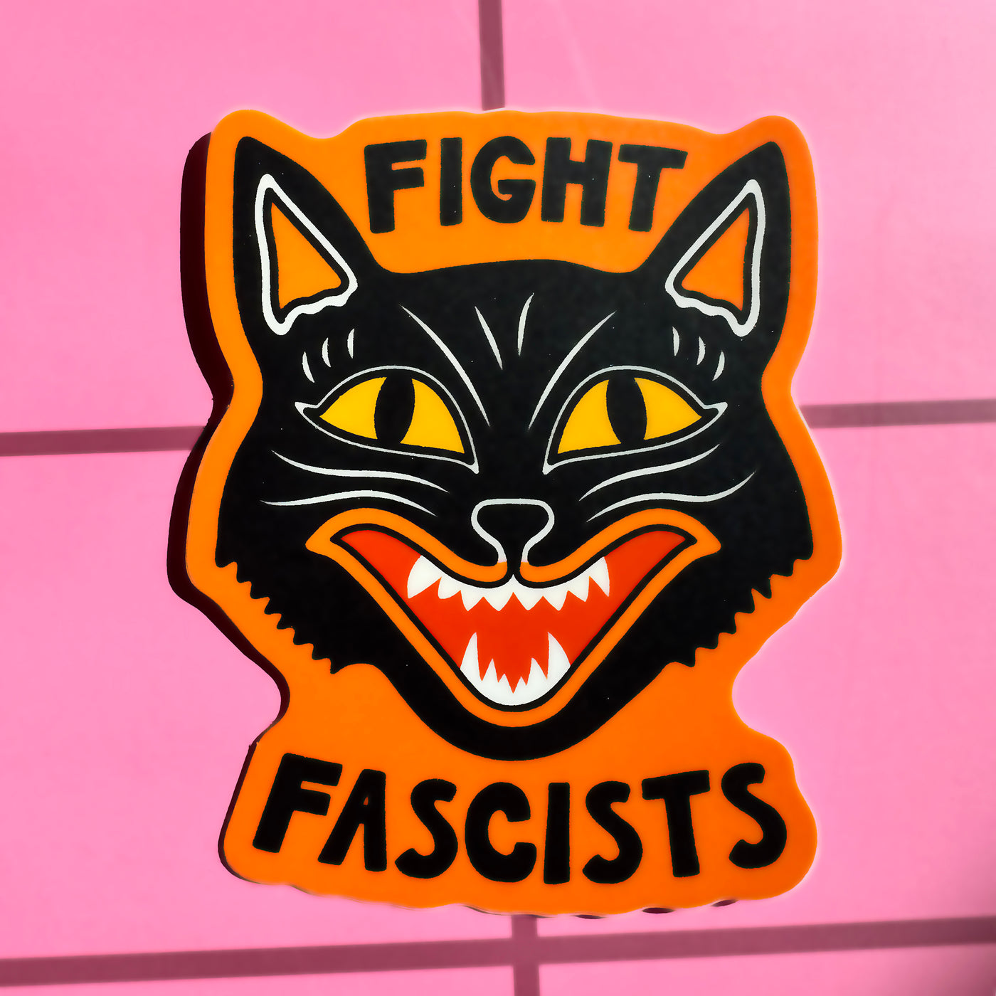 Fight Fascists Halloween Cat Sticker