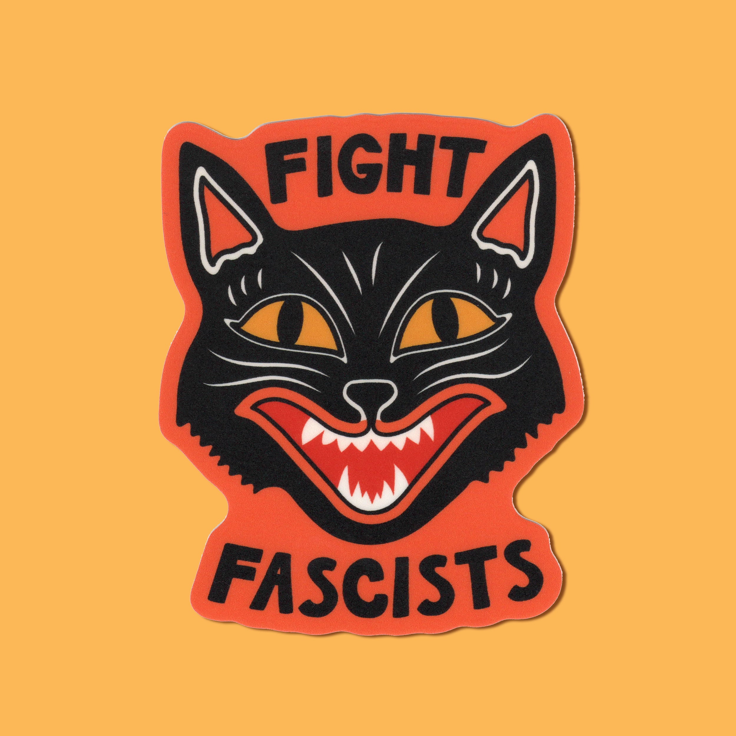 Fight Fascists Halloween Cat Sticker