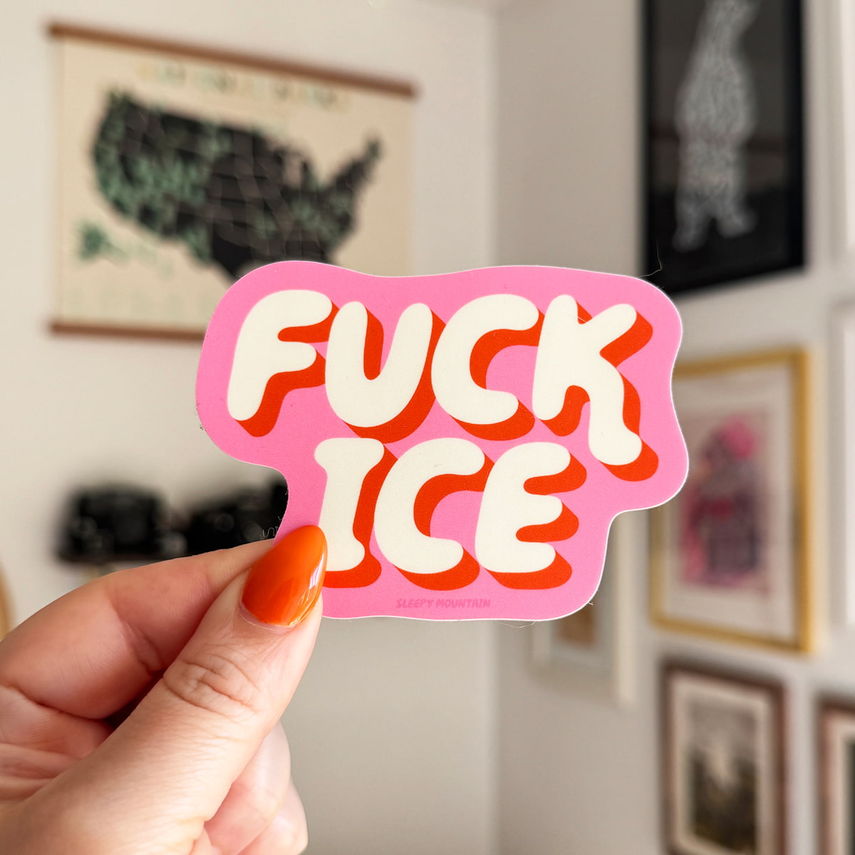 Fuck ICE Sticker Pink
