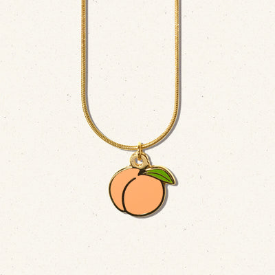 Peach Booty Charm Necklace