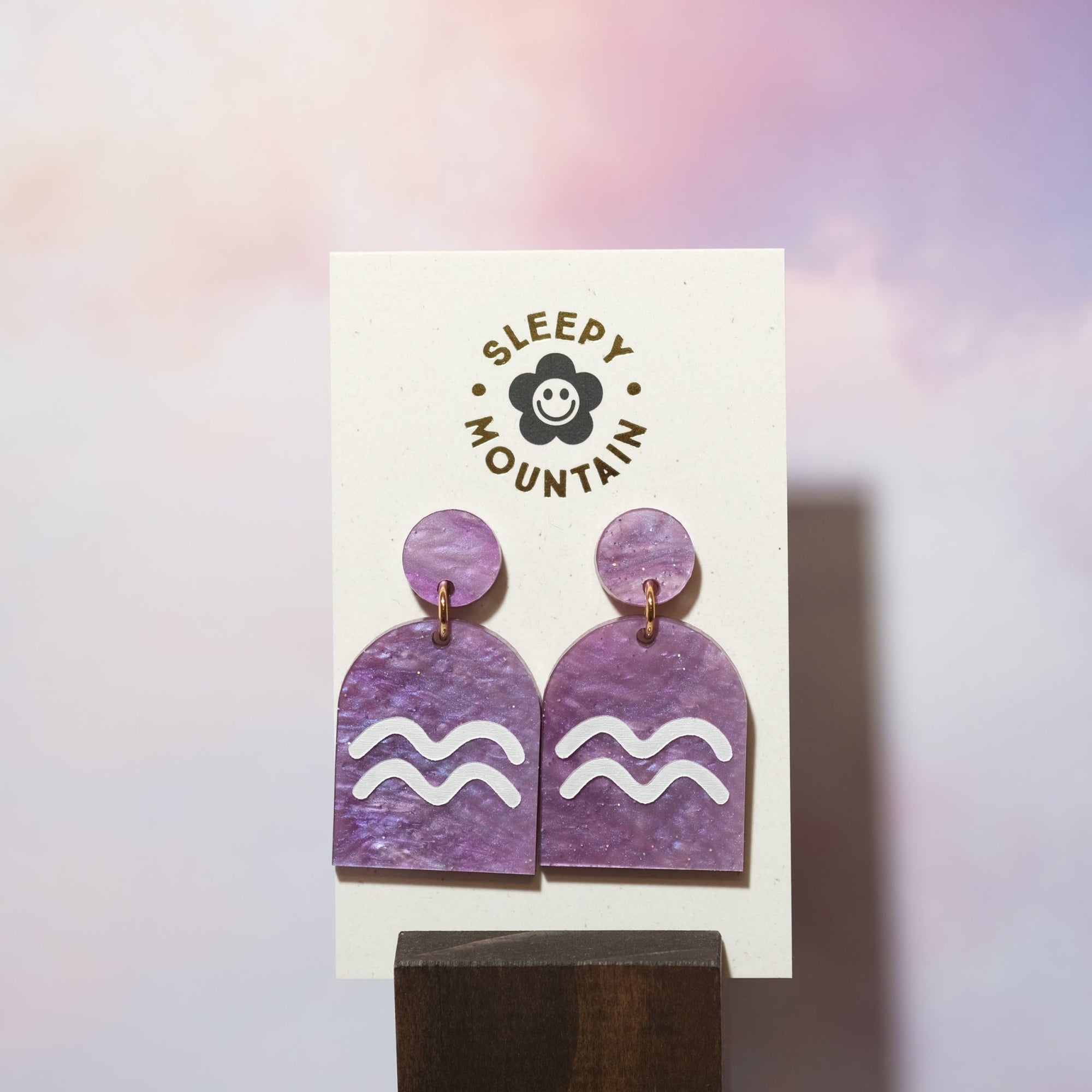 Aquarius Zodiac Earrings - Sleepy Mountain
